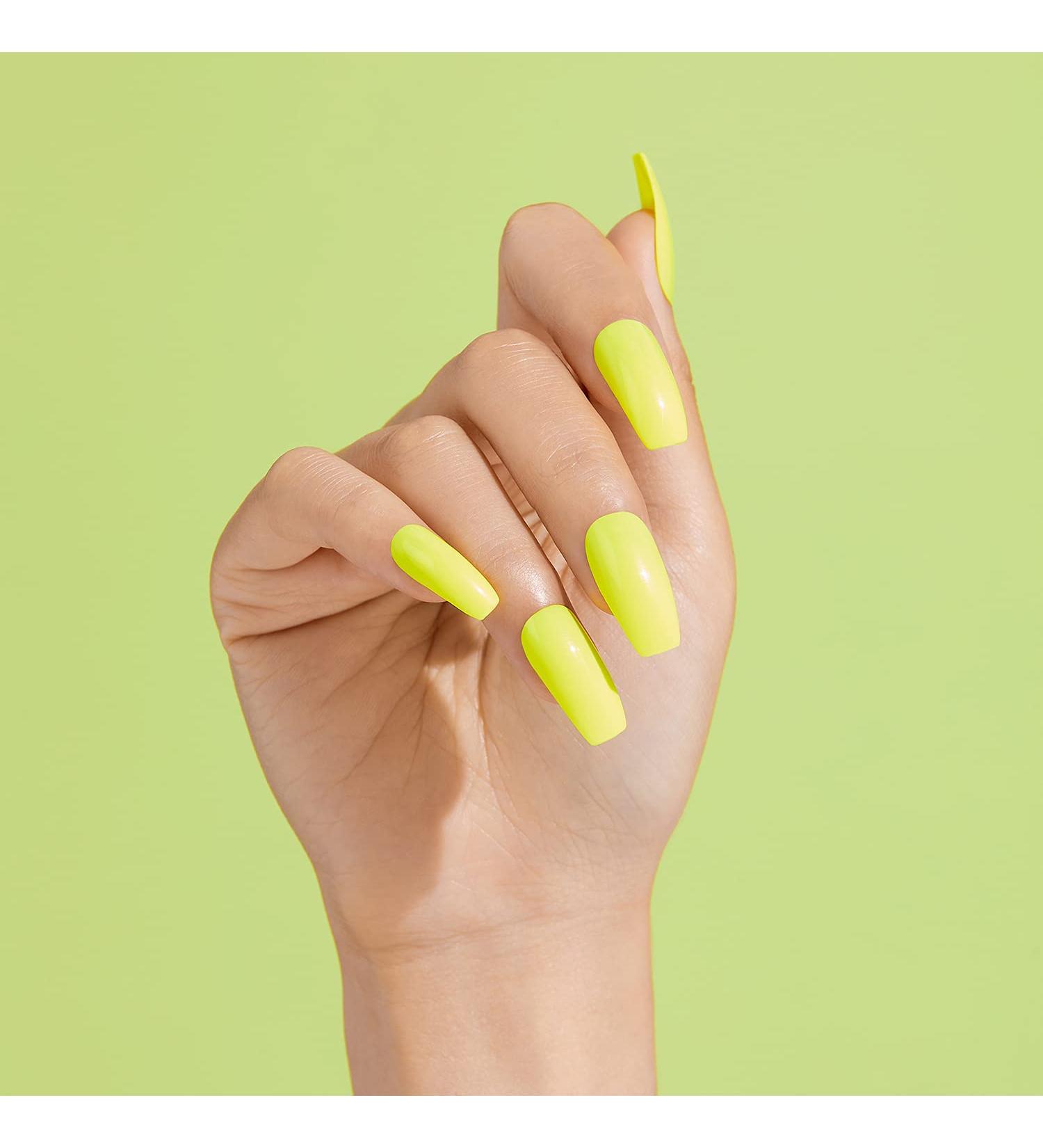 GoldFinger Full Cover Nails Press On 24 Nails Neon Green Color Long Length - Buy Online on GoSupps.com