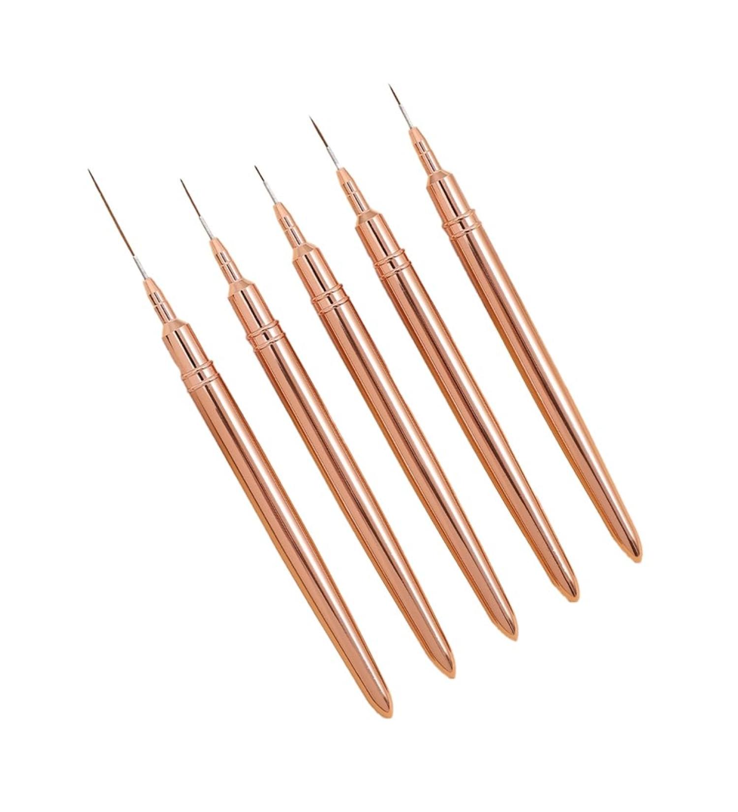 Dewedrt 5PCS 7/9/11/15/25mm Nail Liner Brush Set UV Gel Nail Brushes Kits French Stripe Line Painting Drawing Flower Pen Tools Easy Install D - Buy Online on GoSupps.com
