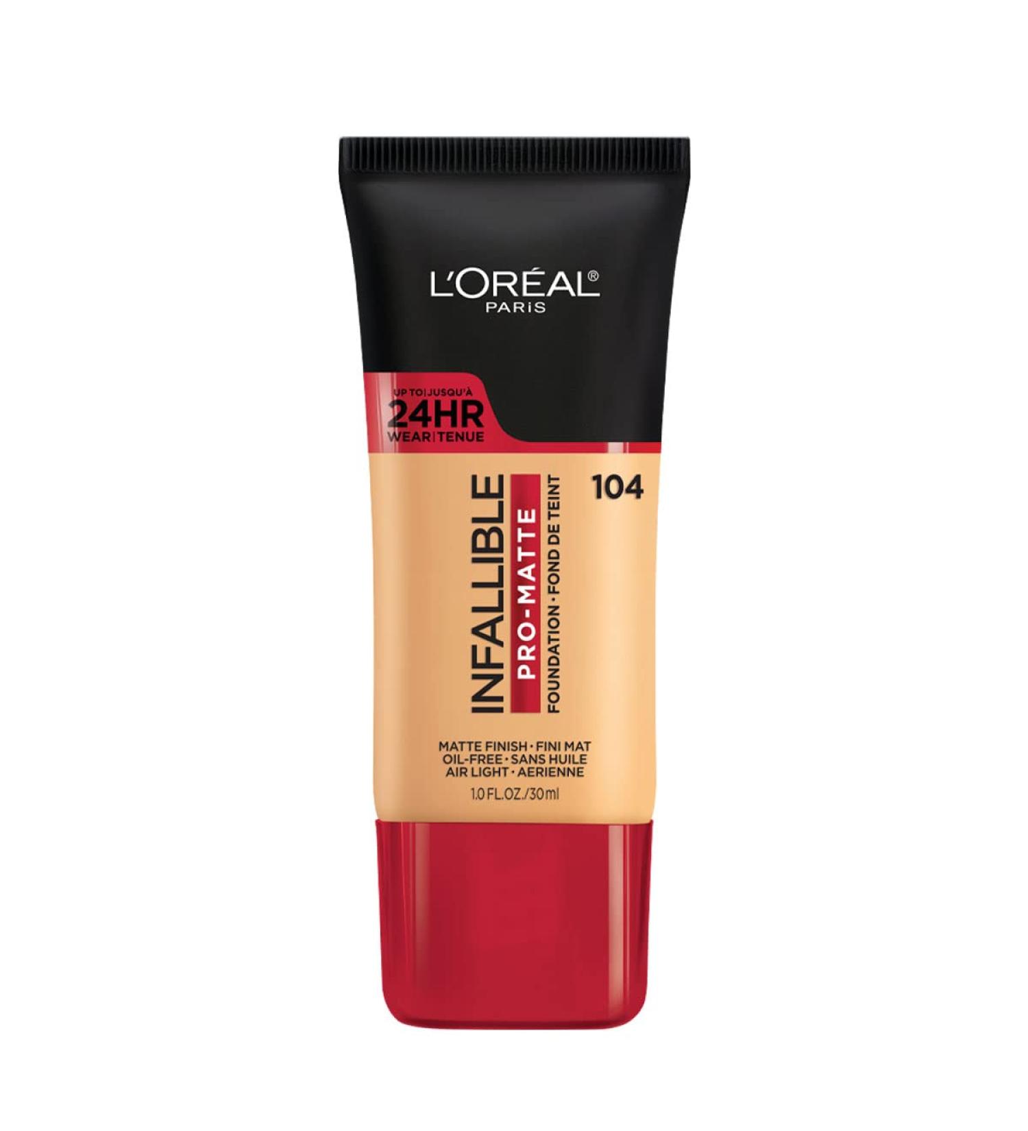 L'Oreal Infallible Pro-Matte Foundation 104 Golden Beige | Long-Lasting Makeup 1 fl oz - Buy Online on GoSupps.com