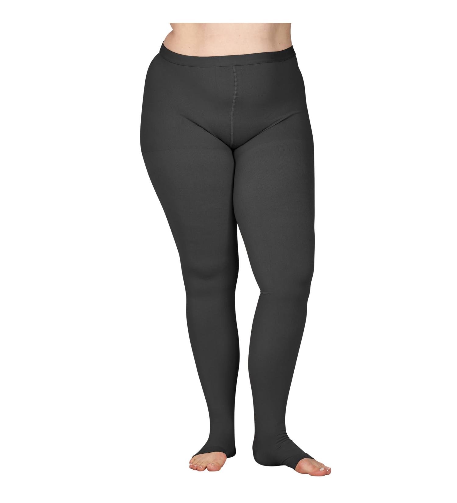 Shop ABSOLUTE SUPPORT Plus Size Compression Pantyhose 20-30mmHg - Opaque Open Toe Tights for Varicose Veins & Deep Vein Thrombosis - 2X-Large Black - Buy Online on GoSupps.com
