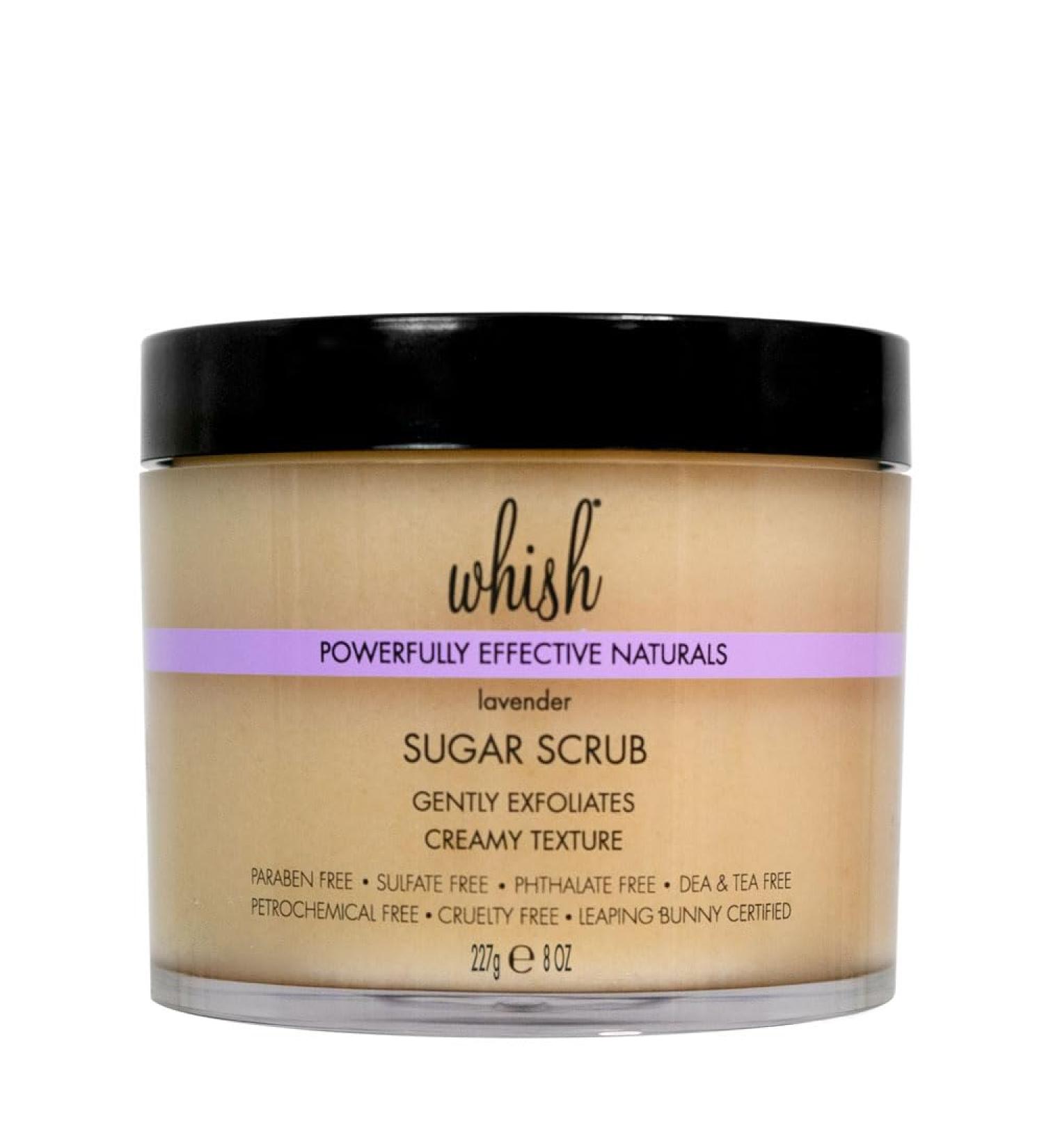 Whish Beauty Lavender Exfoliating Sugar Scrub - Gentle Body Scrub for Women - Paraben & Sulfate Free - Brown Sugar with Raspberry Aloe & Shea Butter - 8 oz - International Shipping Available - Buy Online on GoSupps.com