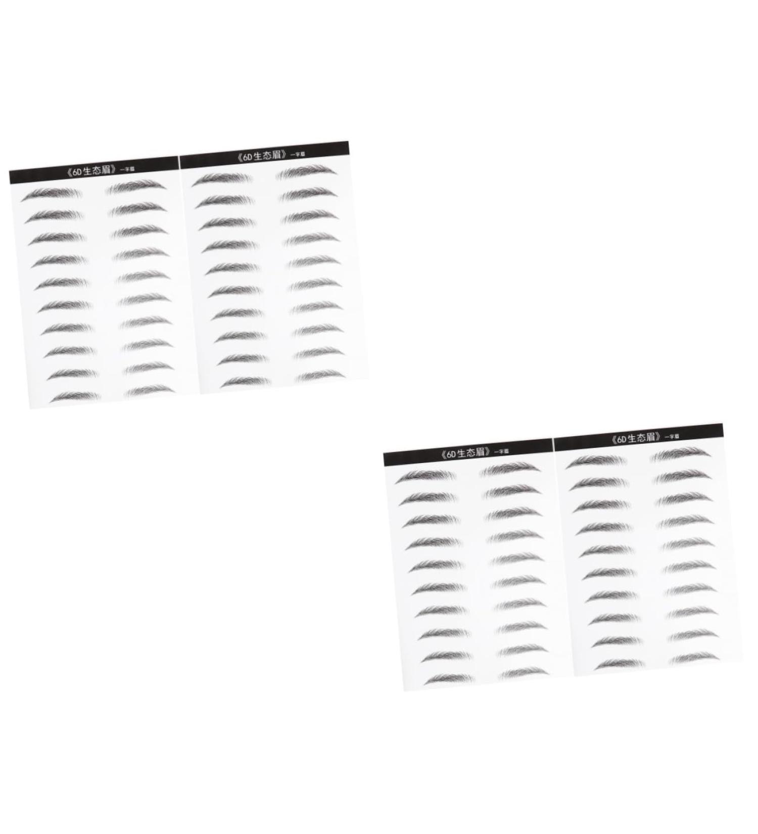 SKISUNO 4 Sheets Pairs Eyebrow Sticker Waterproof Long Lasting Simulation Eyebrow Hair-like Simulation Black - Buy Online on GoSupps.com