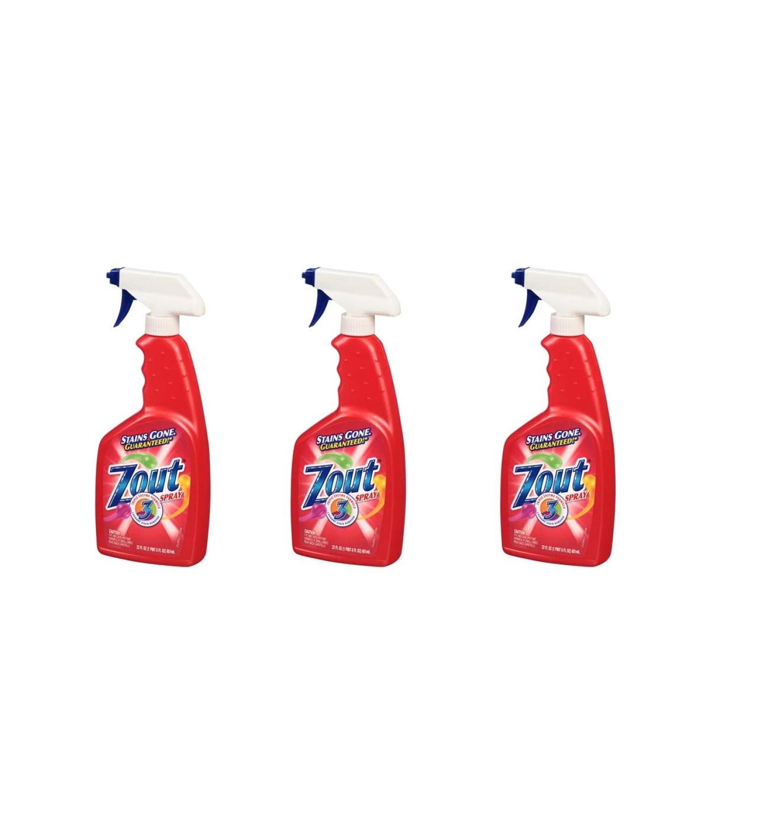 3 PACK Zout Laundry Stain Remover Triple Action. Spray 22 fl oz (651 ml)