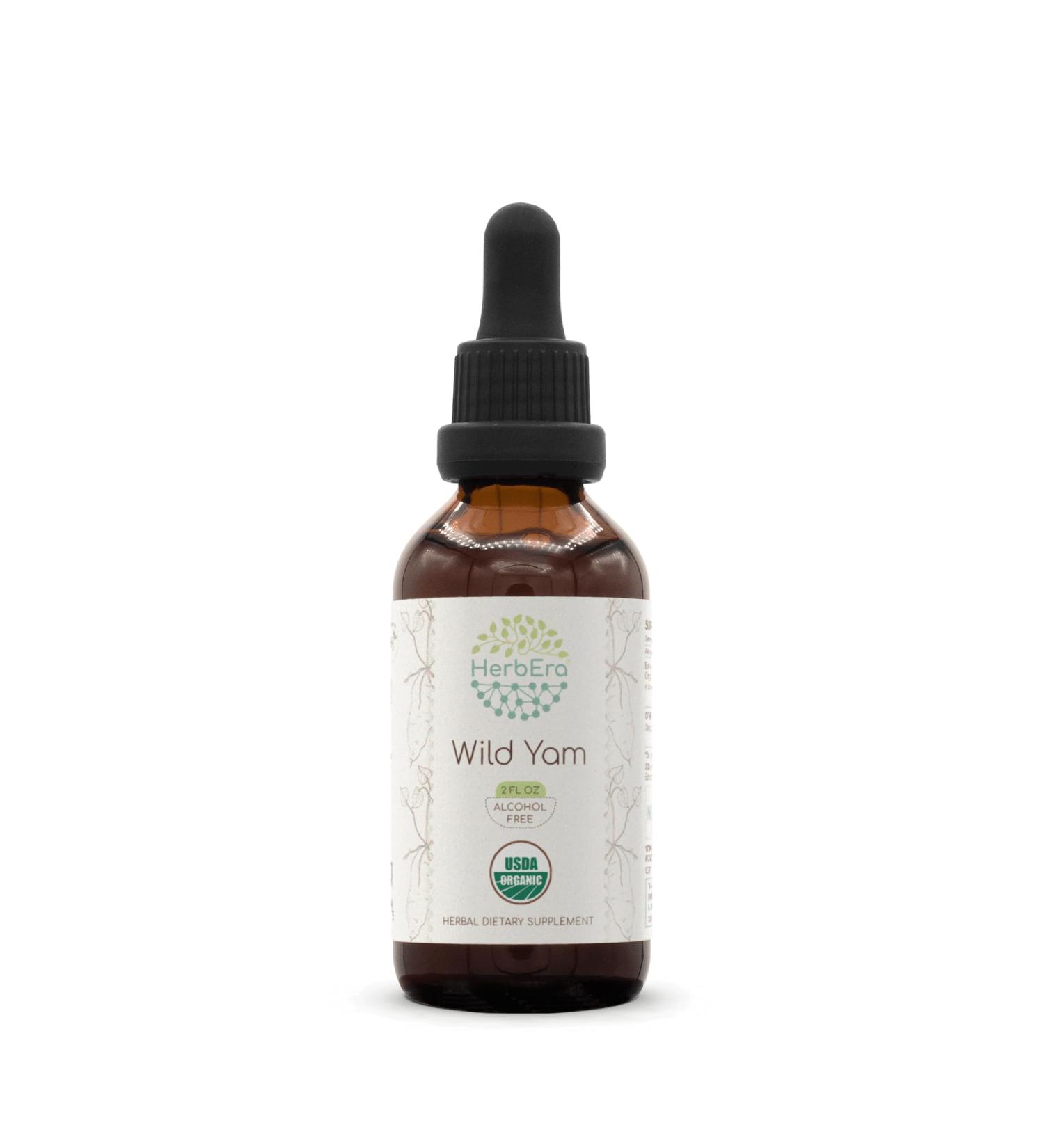 Wild Yam B60 Organic Tincture | Alcohol-Free High-Potency Herbal Drops | USDA Certified Organic Extract (2 oz - Buy Online on GoSupps.com