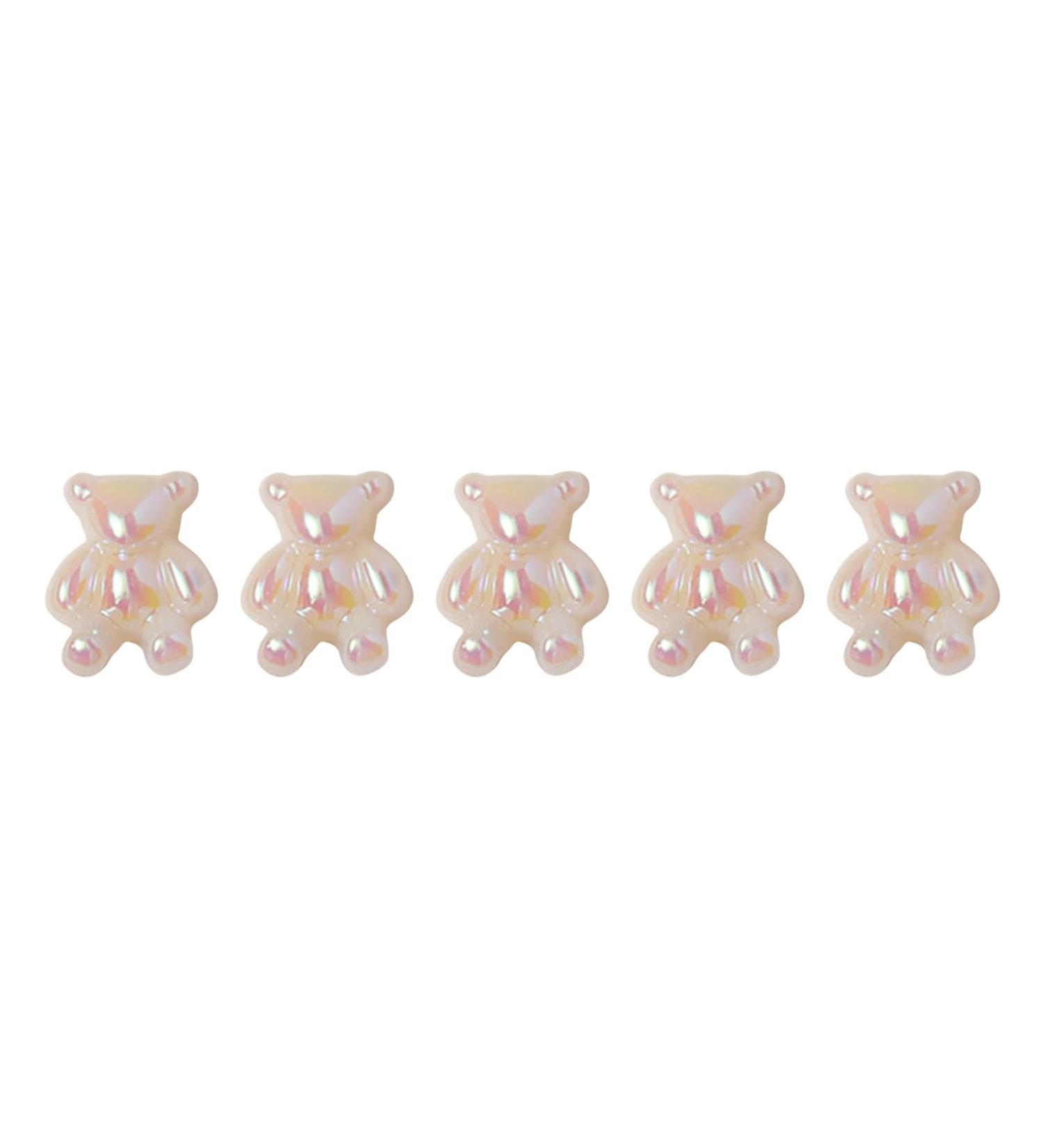 FEIlei 5PCS Cute Bear Nail Rhinestones Resin Bear Nail Gems Gummy Bear Nail Charms - Buy Online on GoSupps.com