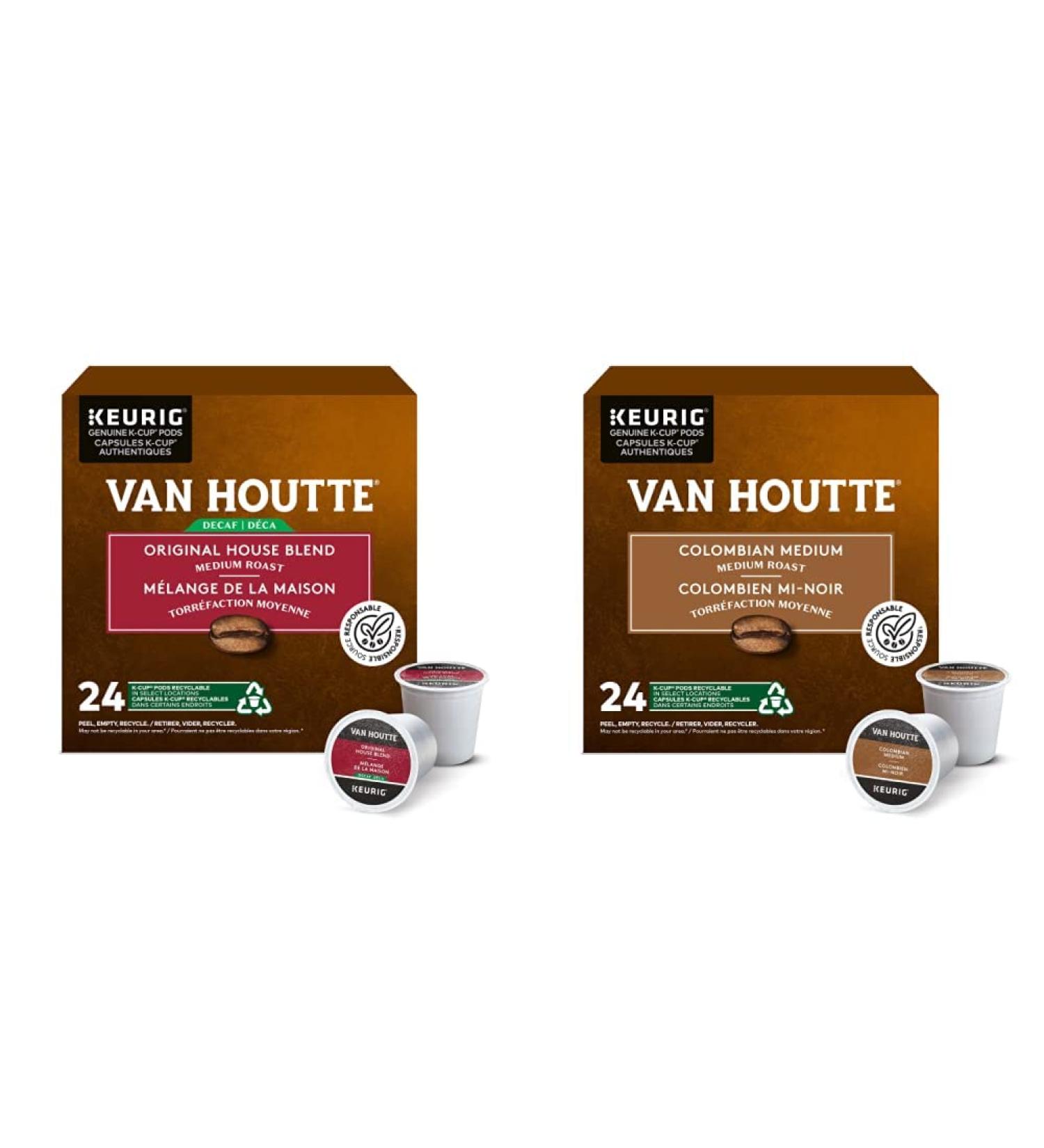 Van Houtte Original House Decaf K-Cup Coffee Pods 24 Count For Keurig Coffee Makers & Colombian Medium K-Cup Coffee Pods 24 Count For Keurig Coffee Makers - Buy Online on GoSupps.com