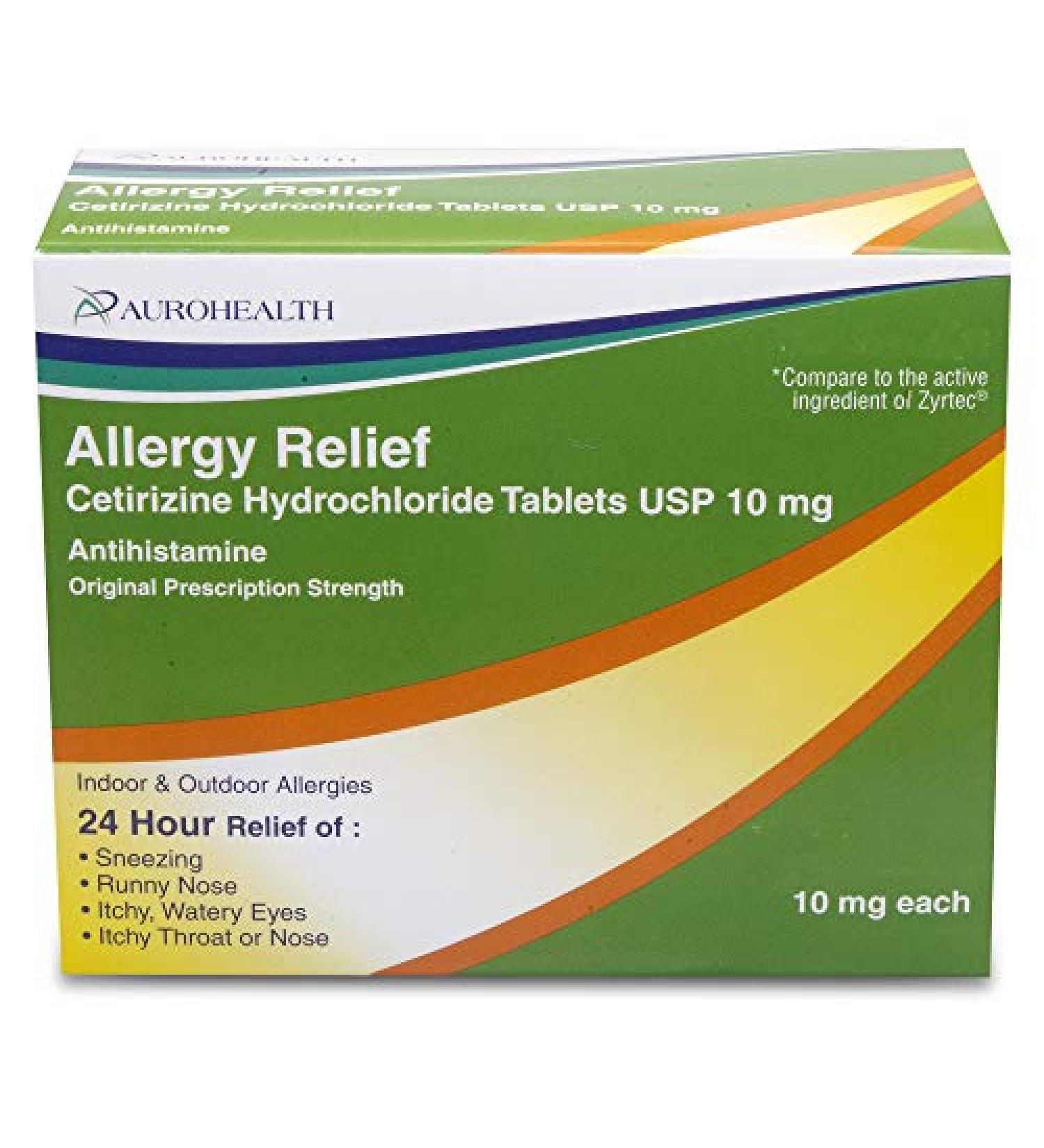 Aurohealth All Day Allergy Relief Cetirizine Hydrochloride Tablets 10 mg Antihistamine 300 Count - Buy Online on GoSupps.com