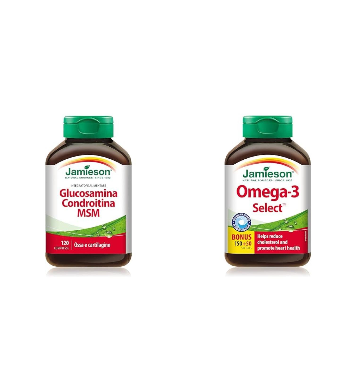 Glucosamine Chondroitin MSM 1 300 mg Ultra-Strength Caplets - Gluten-Free & Omega-3 Select 1 000 mg SUPPLEMENT + SUPPLEMENT - Buy Online on GoSupps.com