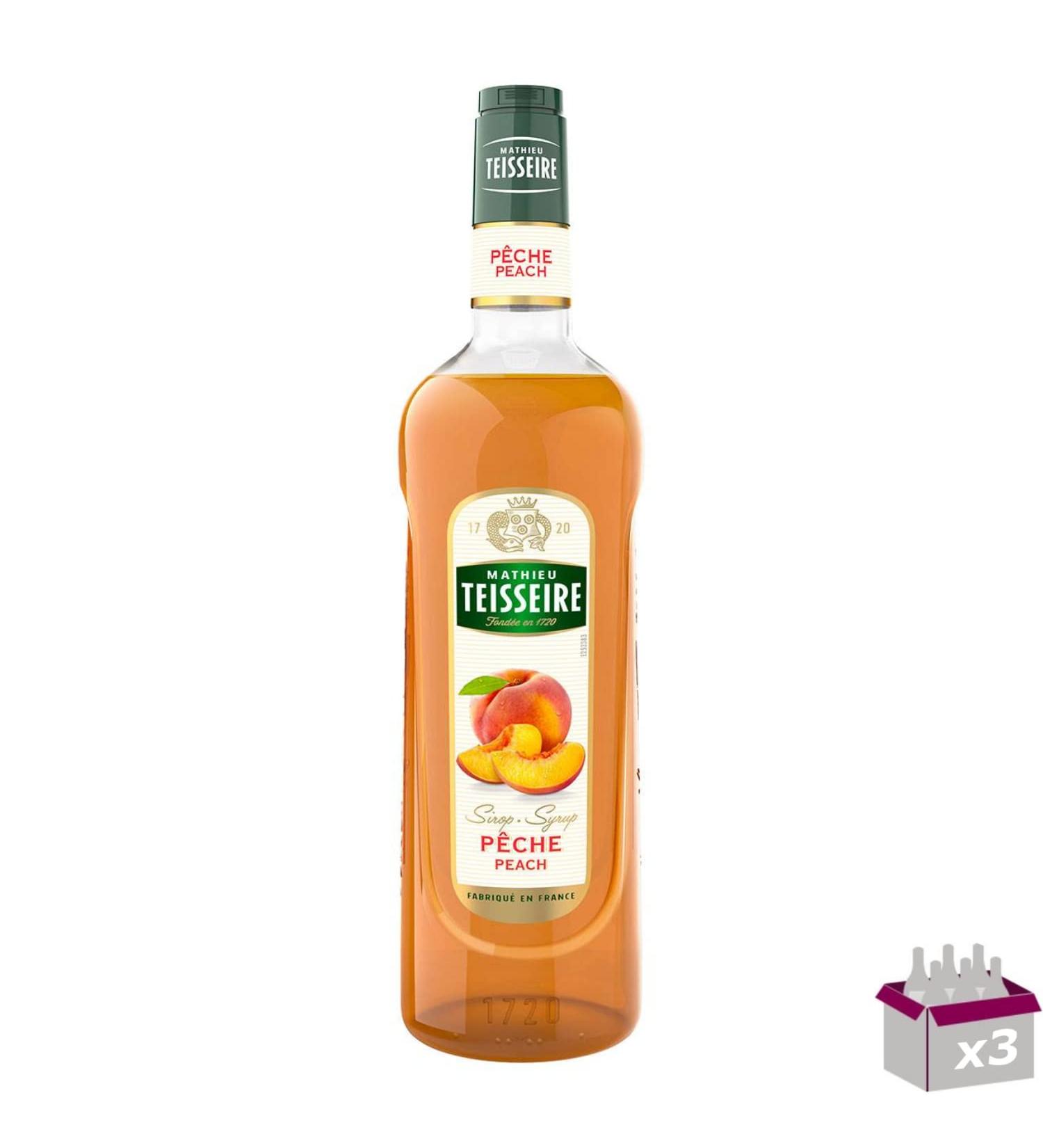 TEISSEIRE Set of 3 Peach Syrup 1L