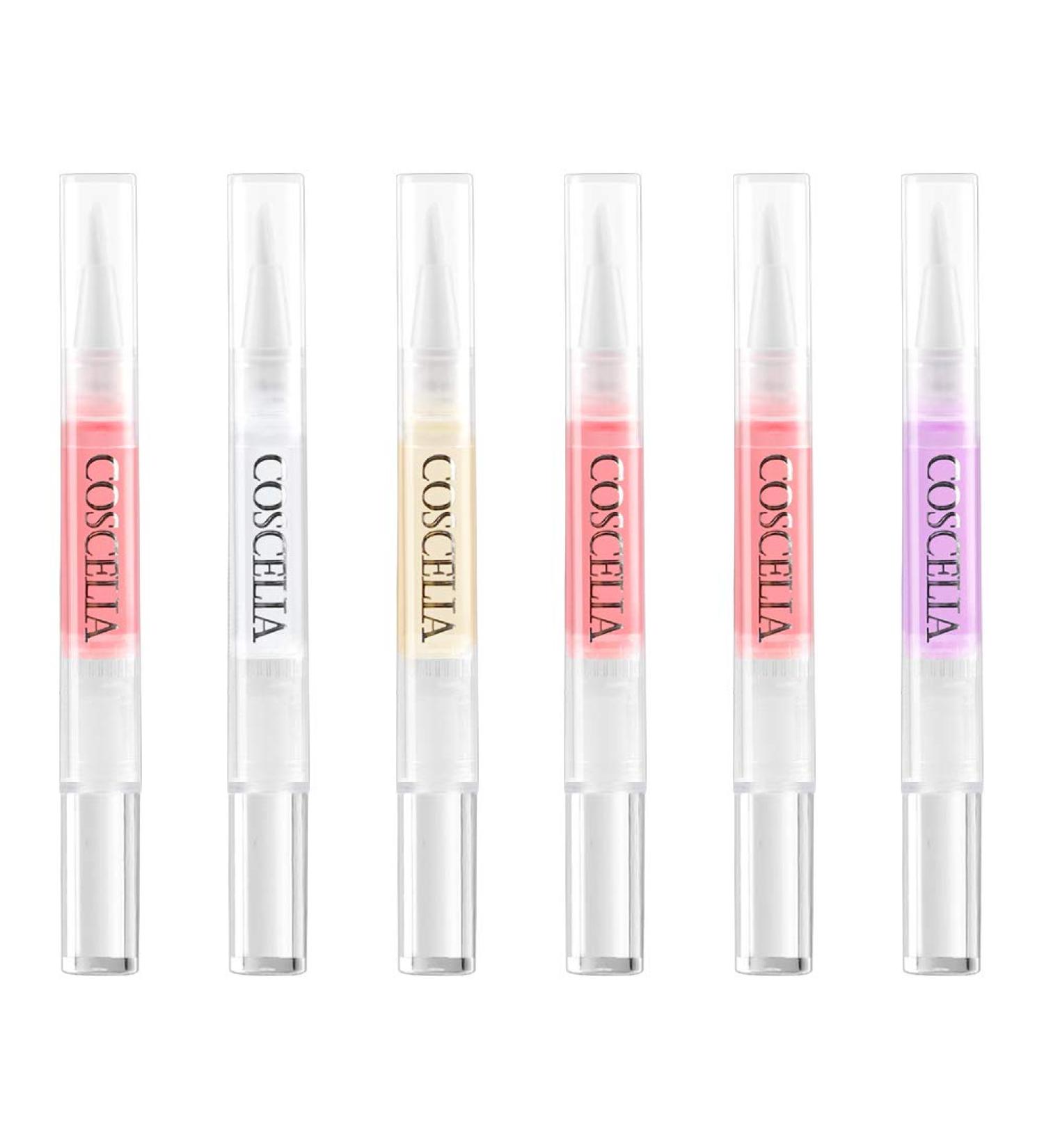 Coscelia Cuticle Care Oil Set - 6x Mix Flavor Nail Oil Brush Pens for Healthy Nails | International Shipping Available - Buy Online on GoSupps.com