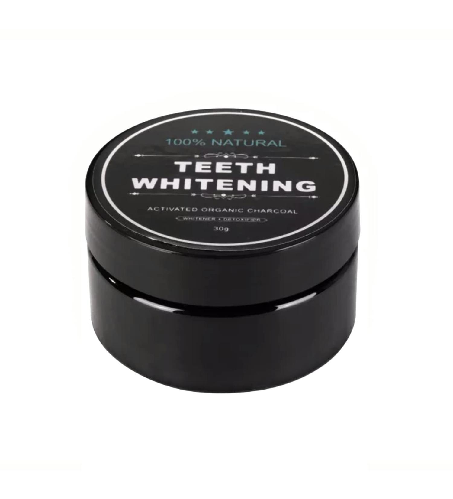 Tooth whitening charcoal powder natural tooth brightener with coconut charcoal activated charcoal coconut tooth whitening teeth brightener solution for healthy cleaner whiter teeth 30g 30 g