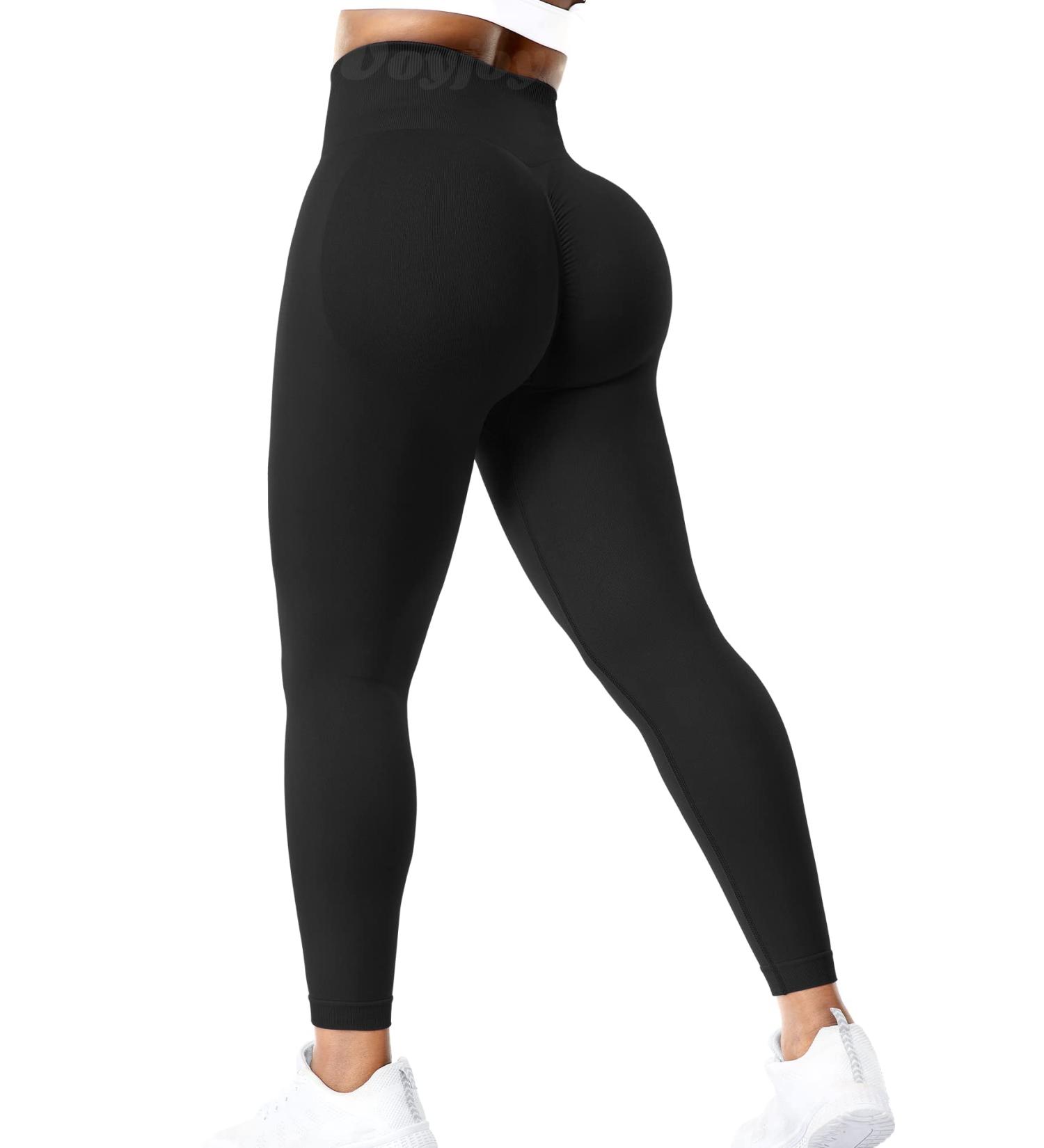 VOYJOY Women's Scrunch Butt Lifting High Waist Yoga Leggings - Black, Small - Buy Online on GoSupps.com