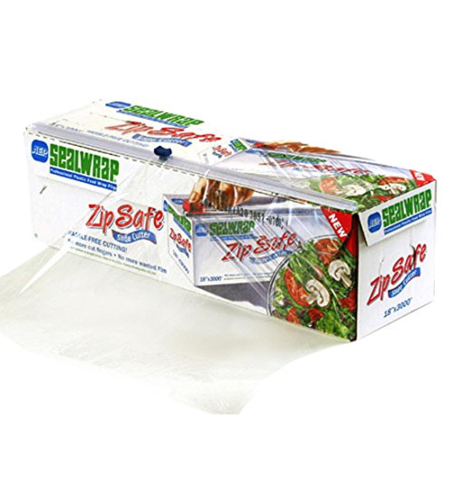 SealWrap Zipsafe Plastic Wrap, 12" Wide by 3000' Length, PVC, Clear 12" x 3000'