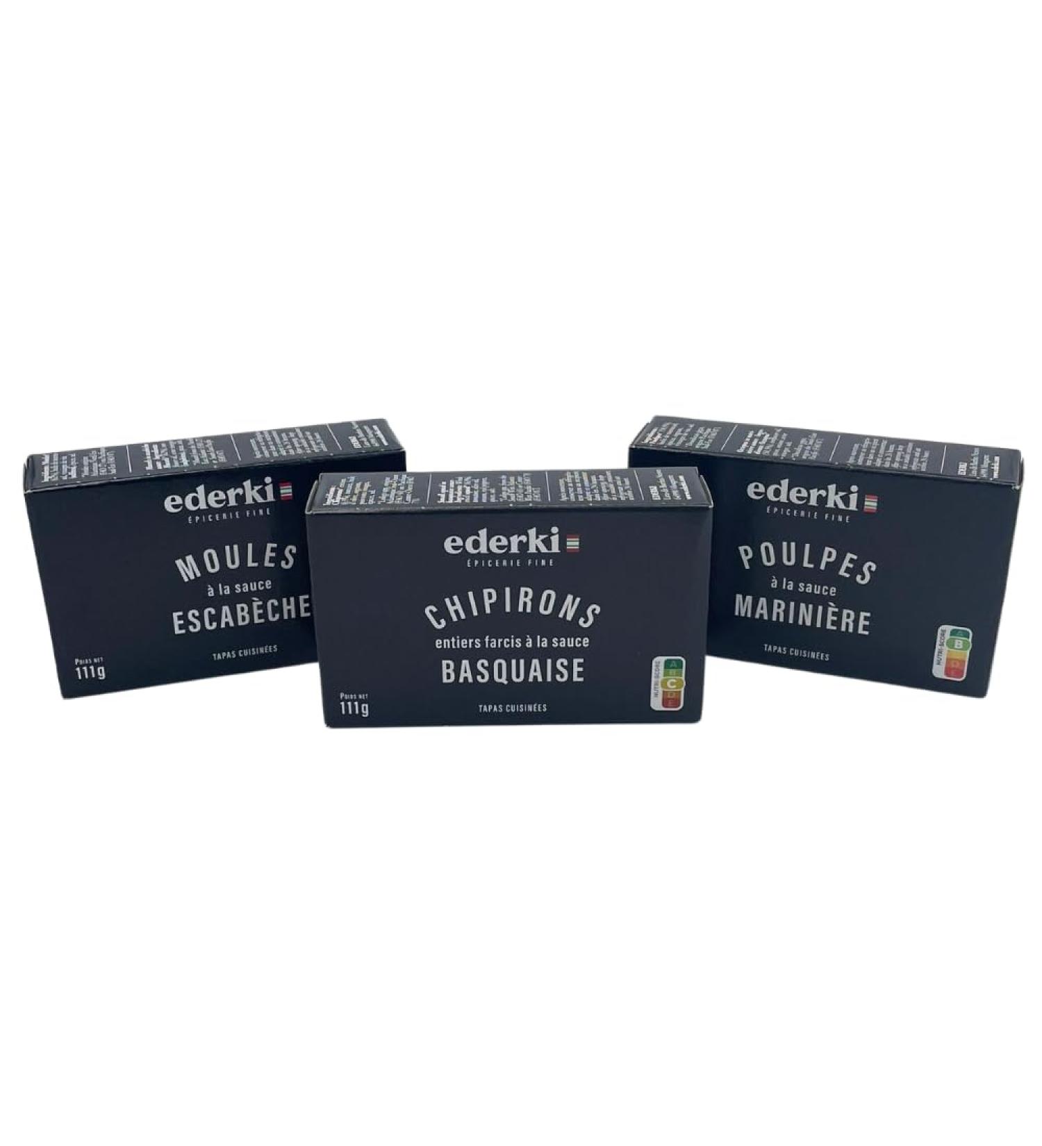 Ederki French Seafood Tapas Selection: Octopus Mussels and Squid - Buy Online on GoSupps.com