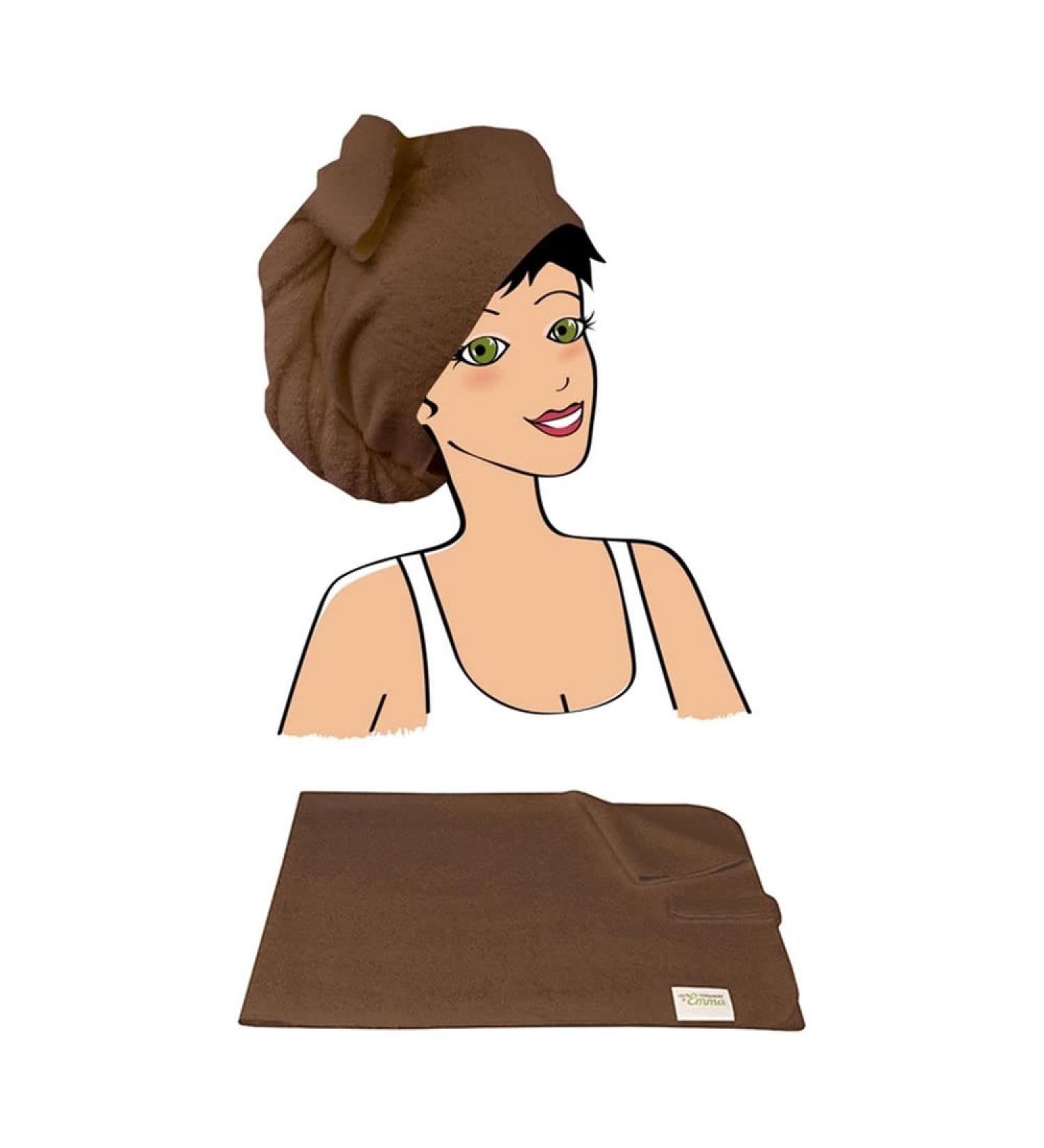 Bamboo Hair Towel for Coloured Hair Chocolate