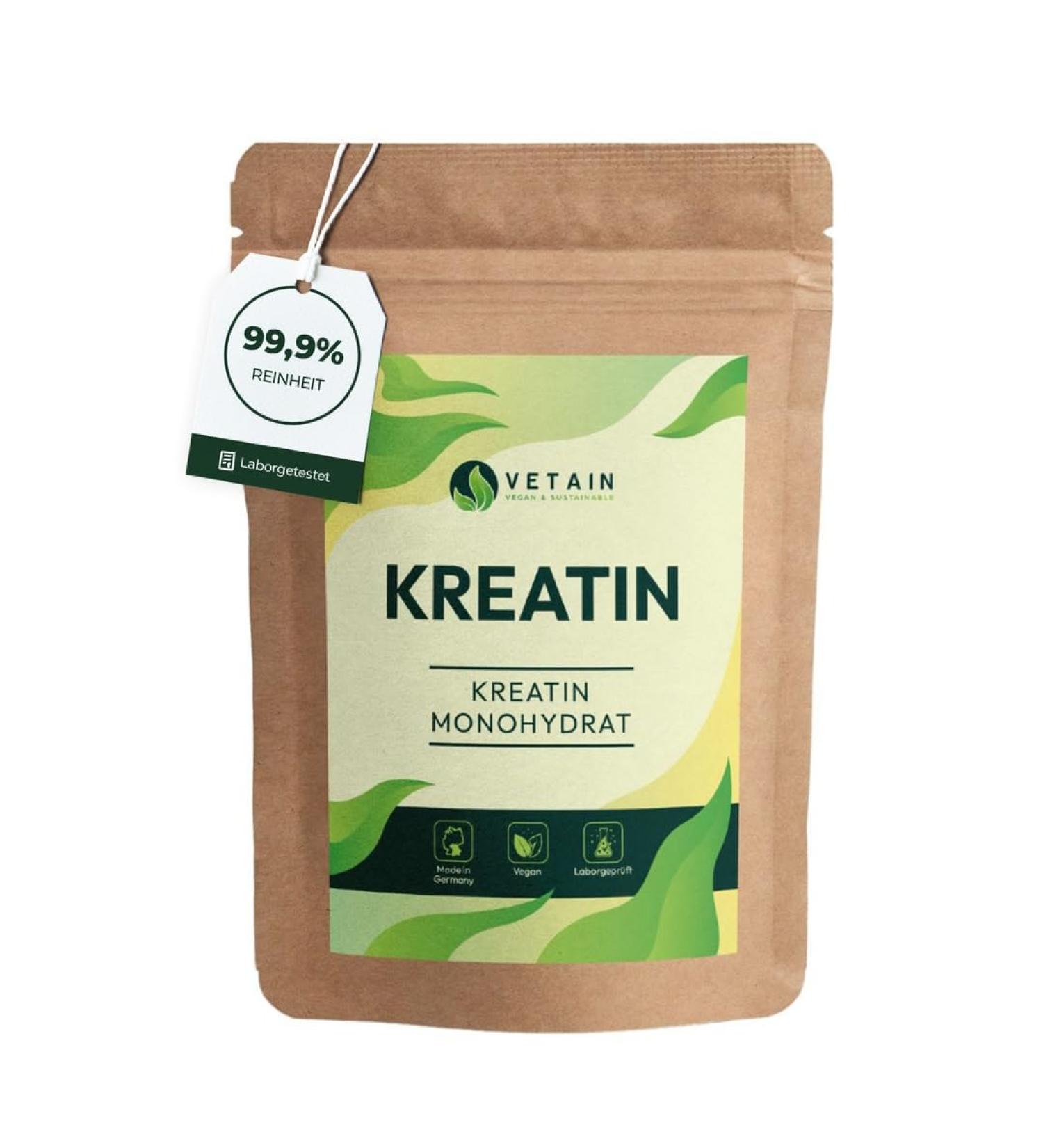 Buy Vetain Premium Creatine Monohydrate Powder 250g - Pure Vegan Ultra-Fine Laboratory Tested - High-Dose Energy Boost - Buy Online on GoSupps.com