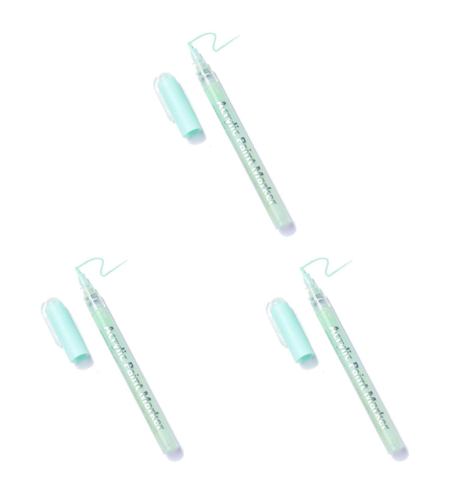 Unizhouxi Nail Painting Pen Labor-saving Grip Comfortable Nail Art Pen Drawing Painting Liner Brush for Female Mint Green 3Pcs