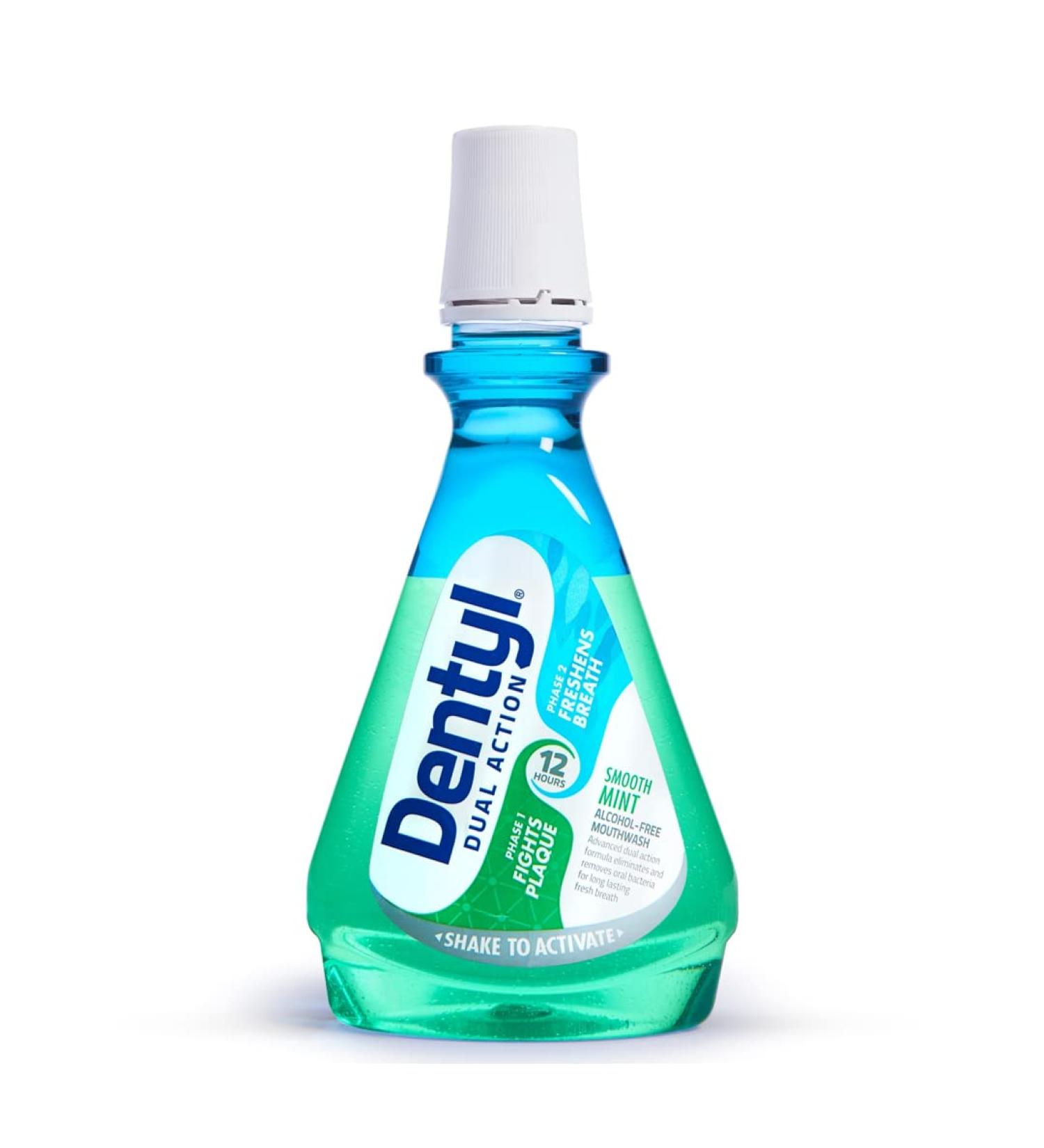 Dentyl Dual Action Smooth Mint Mouthwash 500ml - Plaque-Reducing CPC Formula - Buy Online on GoSupps.com