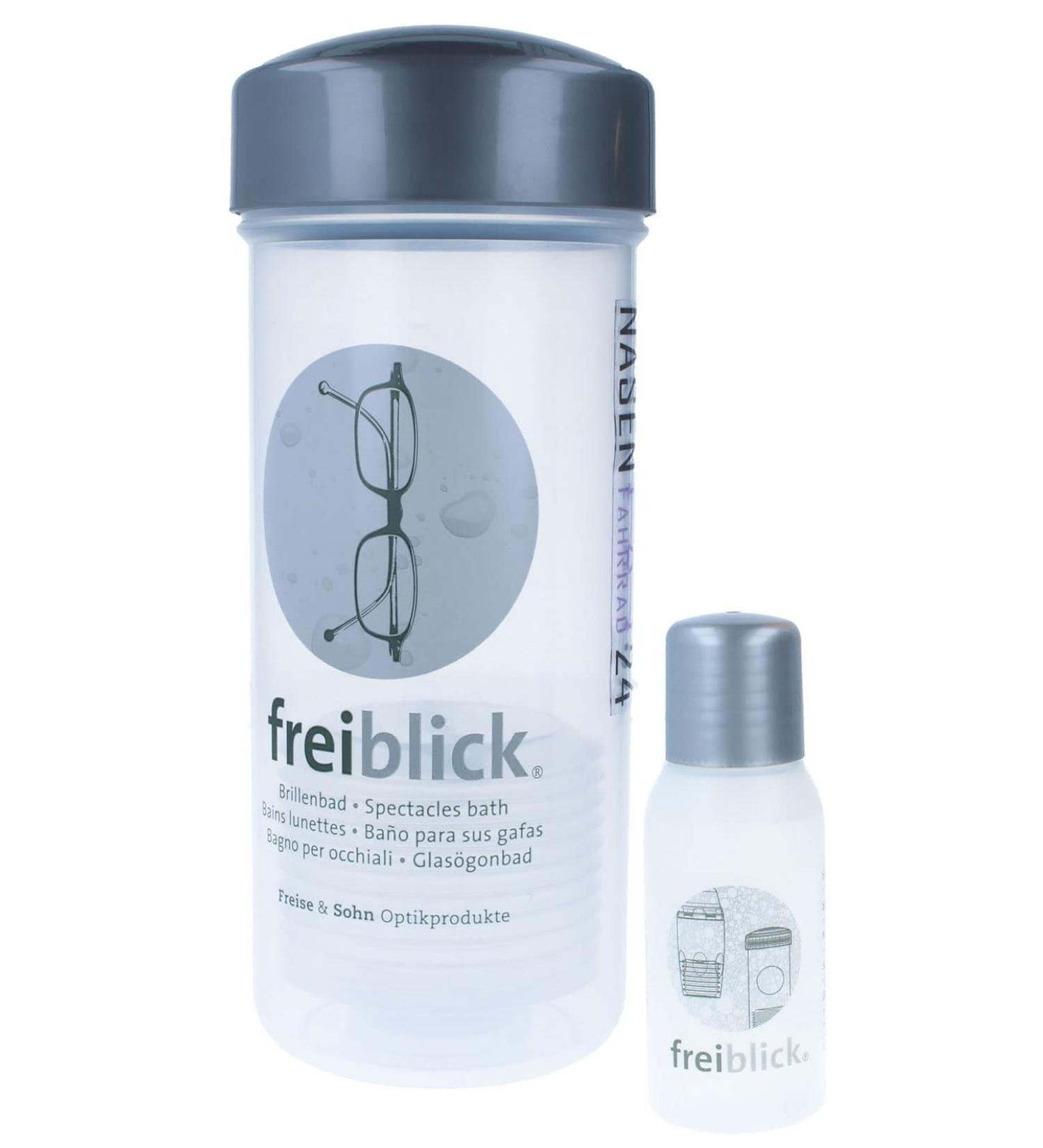 Freise & Sohn Optikprodukte Classic Original Freiblick Glasses Bath 1.2 ml Set Shaker Bath with special cleaner Color Silver-grey