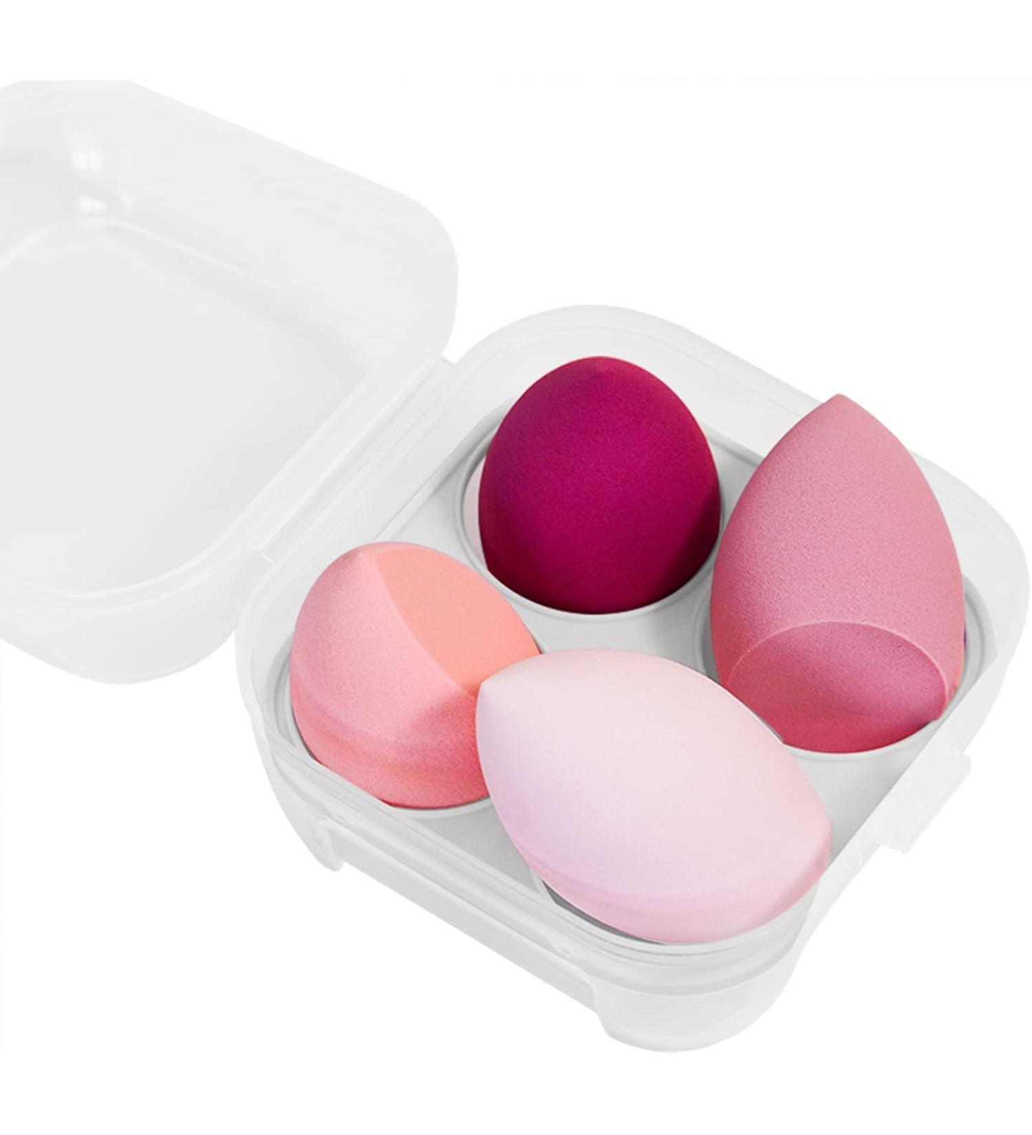 4 Pieces Pink Make-Up Sponges | Beauty Blenders for Liquid Foundation Concealer & Powder - International Shipping - Buy Online on GoSupps.com
