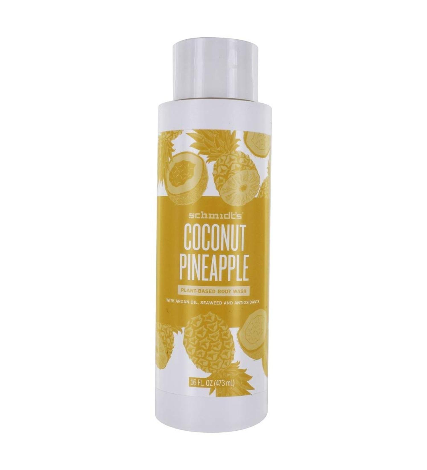 Schmidt's Coconut Pineapple Plant-Based Body Wash 16 fl oz - Natural Vegan Cleanser - Buy Online on GoSupps.com