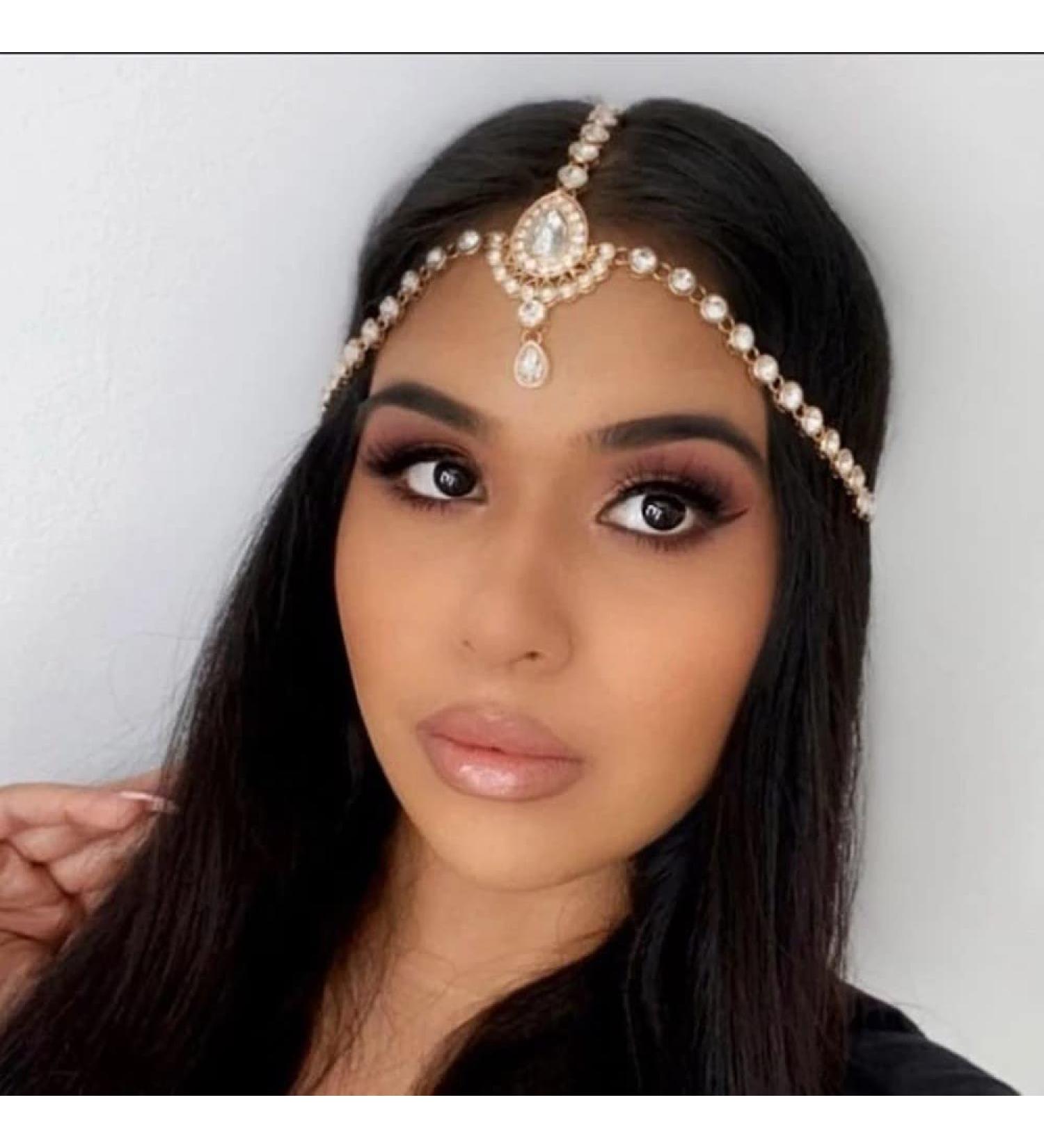Crystal Boho Head Chain Hair Jewelry - Gold Headpiece for Women and Girls - Buy Online on GoSupps.com