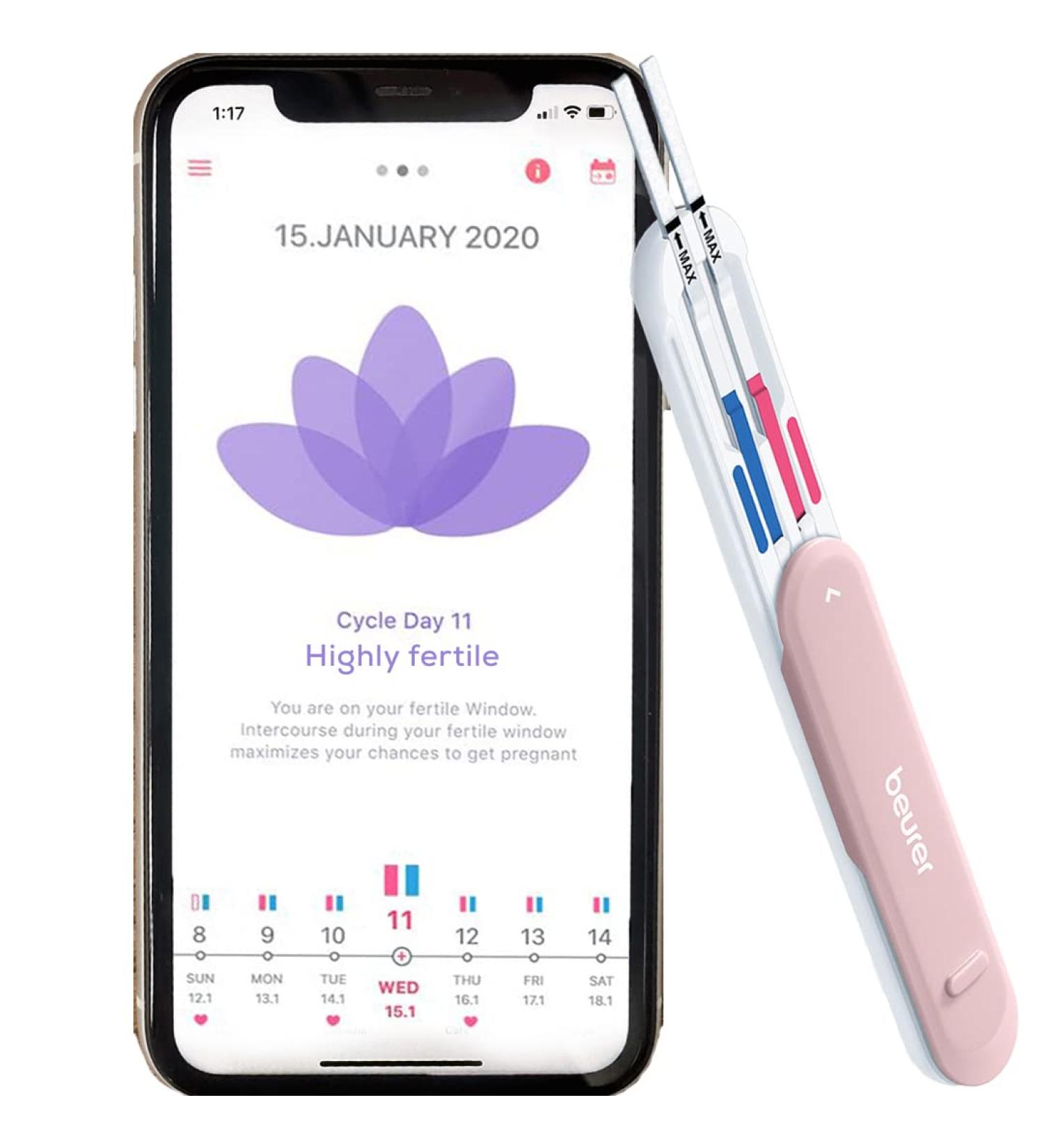 Beurer Ovulation & Pregnancy Test Kit | 15 FSH, 15 LH Strips | Connects to Pearl App | Natural Family Planning | OT80 - Buy Online on GoSupps.com