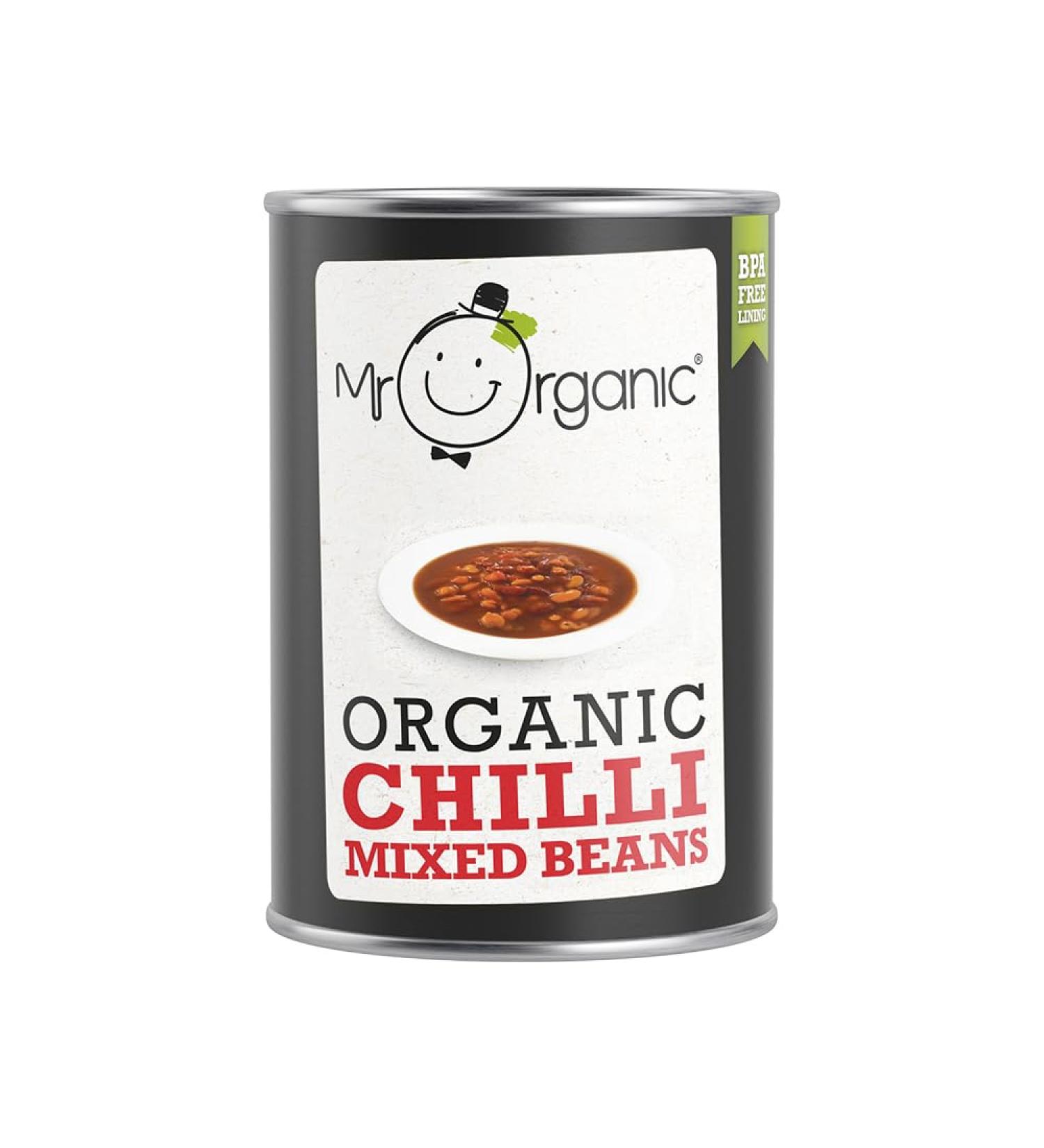 Mr Organic - Organic Chilli Mixed Beans 400g (Pack of 12) - Non GMO & Preservative Free - Gluten Free & Vegan - Spicy Mixed Beans for Easy Home Cooking 400g(Pack of 12) - Buy Online on GoSupps.com