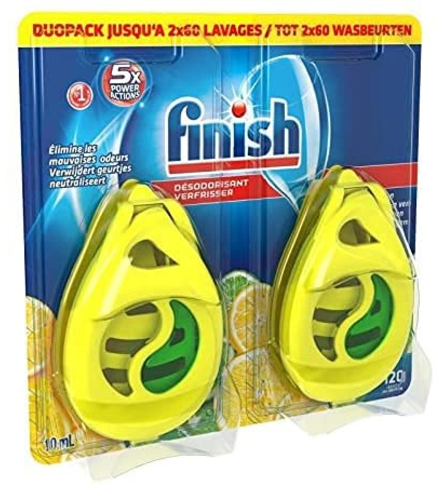 Finish W4B Dishwasher Air Freshener - Lemon and Lime - 2 x 60 Washes - Buy Online on GoSupps.com