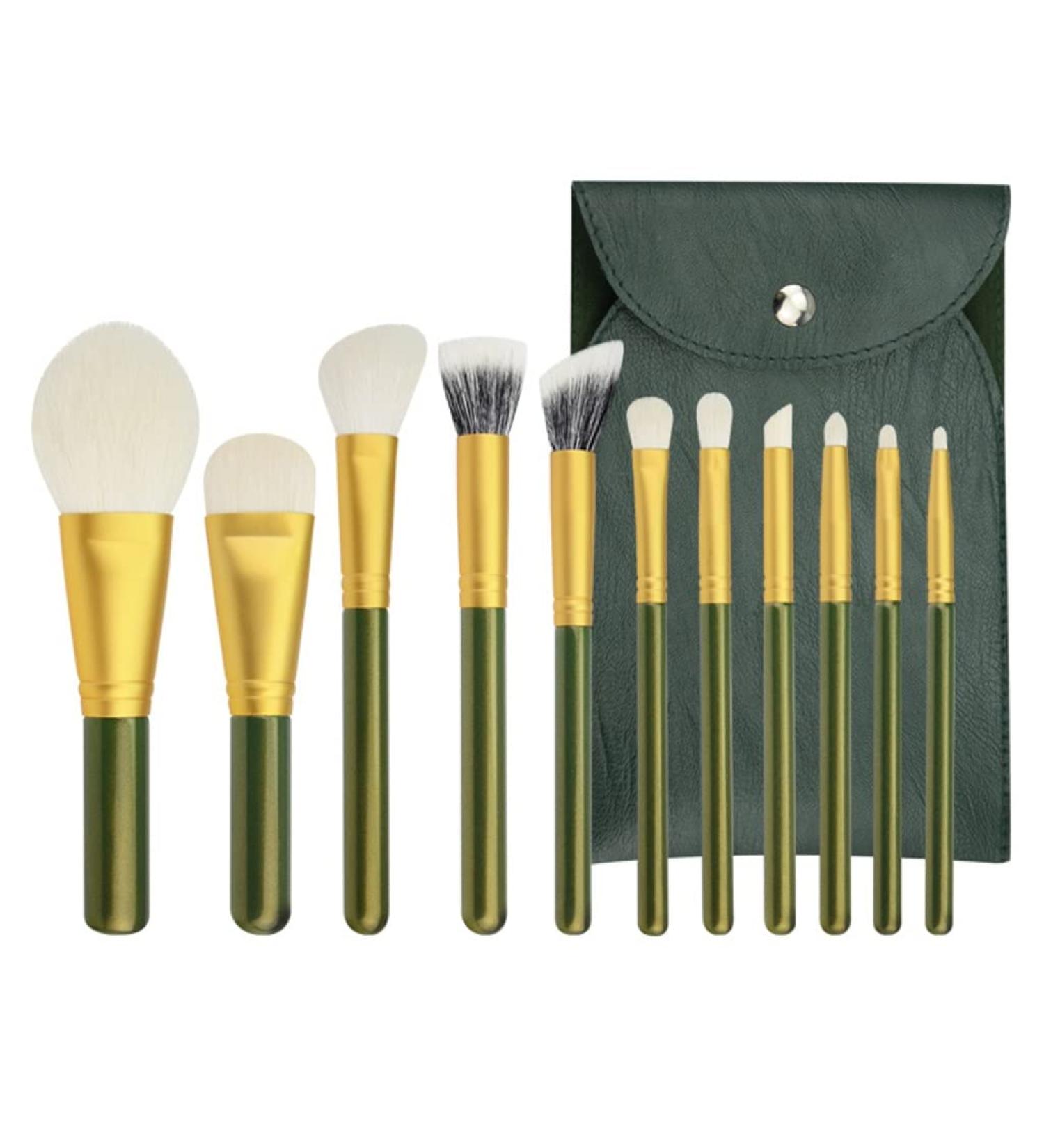 11-Piece Wool Makeup Brush Set - Eco-Friendly Loose Powder & Eye Brushes for Flawless Beauty - Buy Online on GoSupps.com
