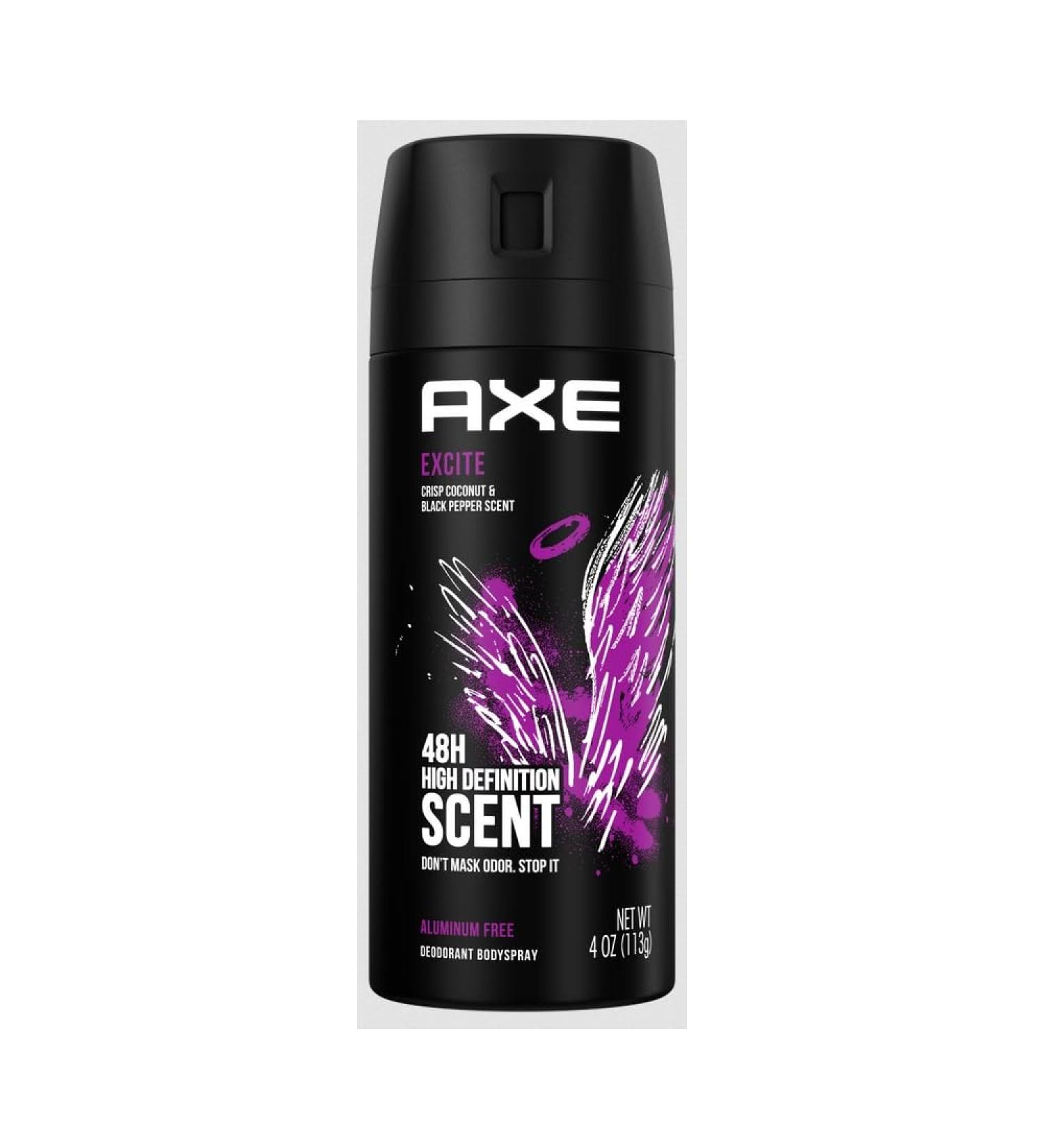 Axe Deodorant Bodyspray Excite 4 Oz (3 Pack) - Long-Lasting Freshness | International Shipping - Buy Online on GoSupps.com