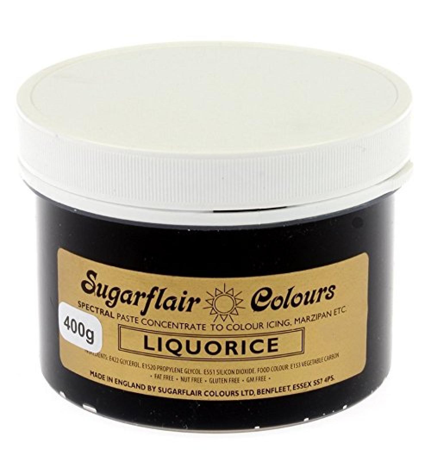 Sugarflair BULK 400 gram Concentrated Food Colour Paste Gel Cake Decorating. Red Green Yellow Pink Blue Black (Liquorice Black)