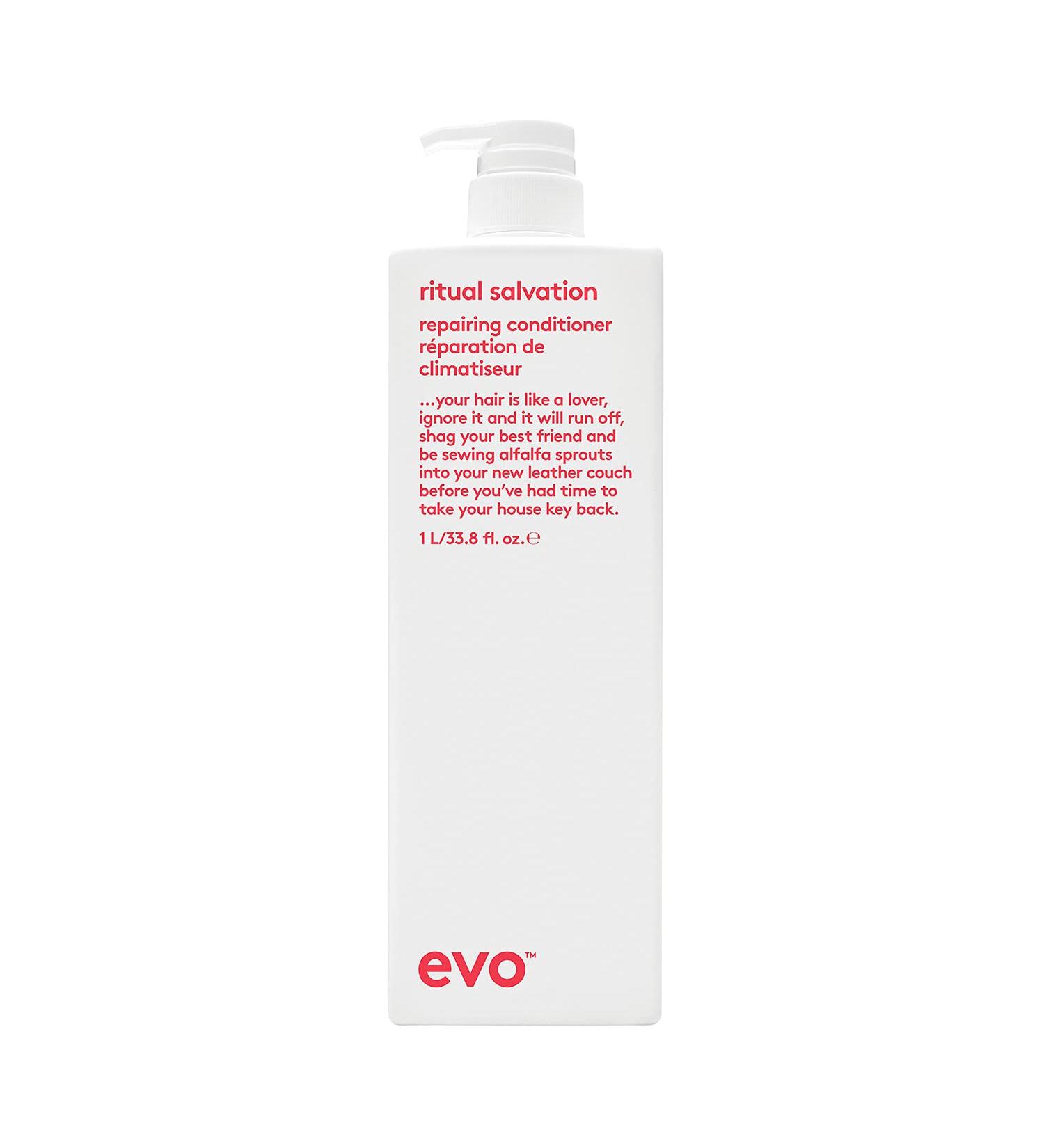EVO Evo Ritual Salvation Repairing Conditioner 1L | Natural Repairing Conditioner for lifeless brittle and colored hair | Gives shine and softness | Vegan sulfate-free