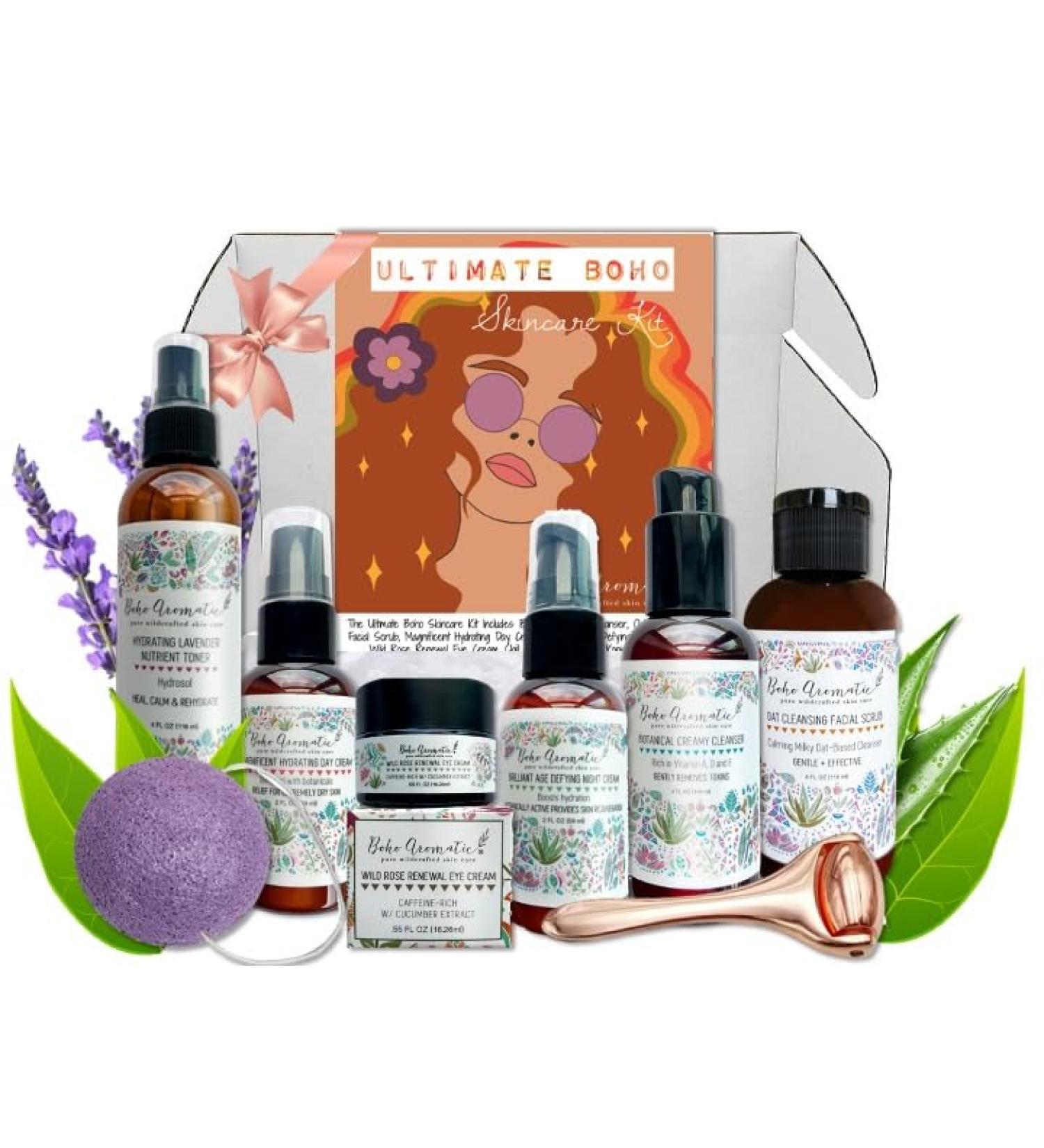 Ultimate Boho Top Skincare Kit | Natural Facecare Set for Women | Cleanser Moisturizer & Eye Cream | Hydrating Facial Kit & Birthday Gifts - Buy Online on GoSupps.com