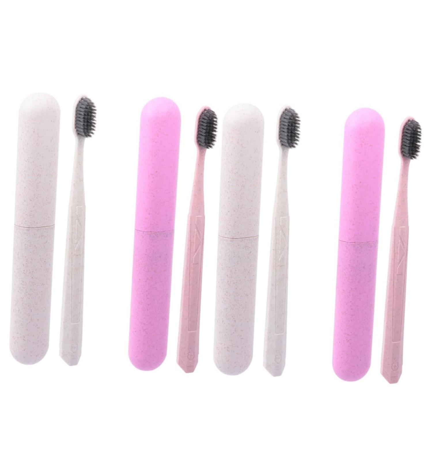 Healeved 4pcs Toothbrush Set - Long Handle Travel Gift | Eco-Friendly PP Material for Optimal Oral Care - Buy Online on GoSupps.com