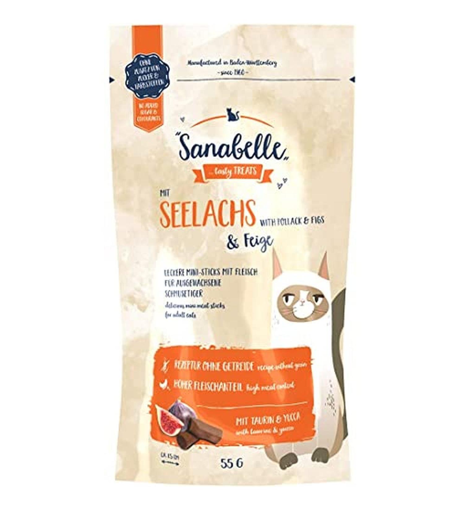 Sanabelle Snack Pollock & Fig - 20 x 55 g Gourmet Cat Treats | Buy Internationally - Buy Online on GoSupps.com