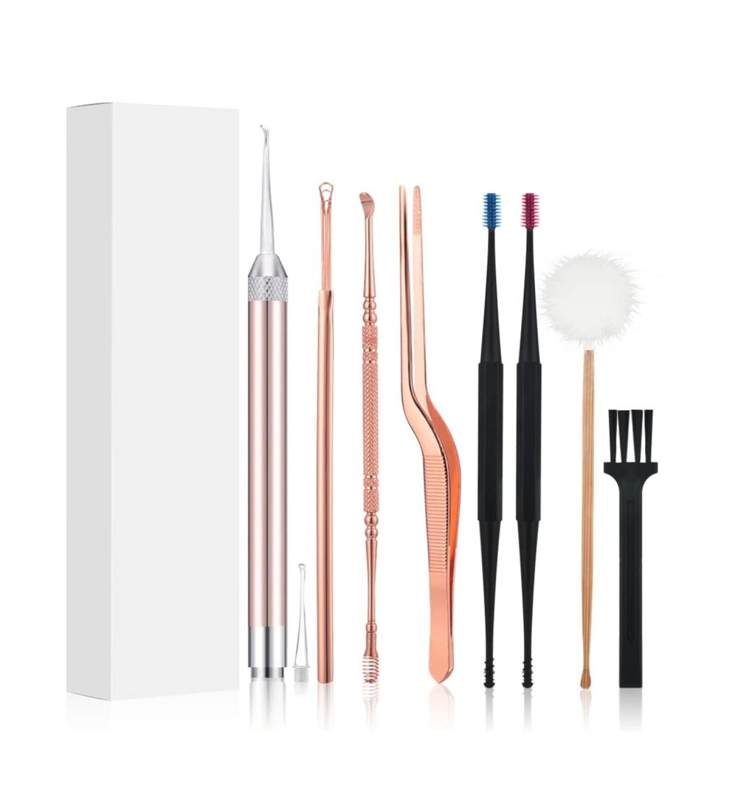 SEASD LED Lighting Ear Spoon Set | Ear Wax Remover Kit with Feather Stick Earpick | Earwax Cleaner - Buy Online on GoSupps.com