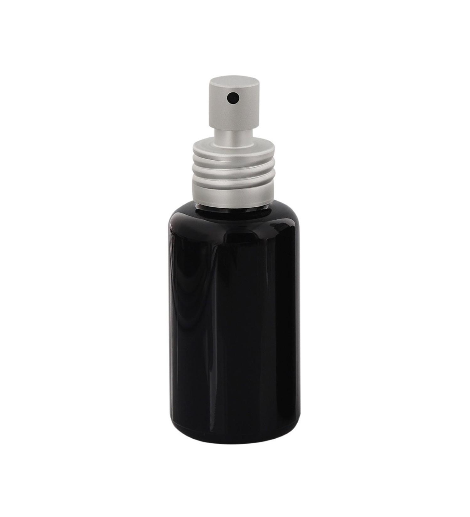 Miron Glass Violet Atomizer Bottle 50ml | Kosmetex Silver Aluminum Pump Spray Bottle - Empty 1x50ml for Perfume & Essential Oils - Buy Online on GoSupps.com