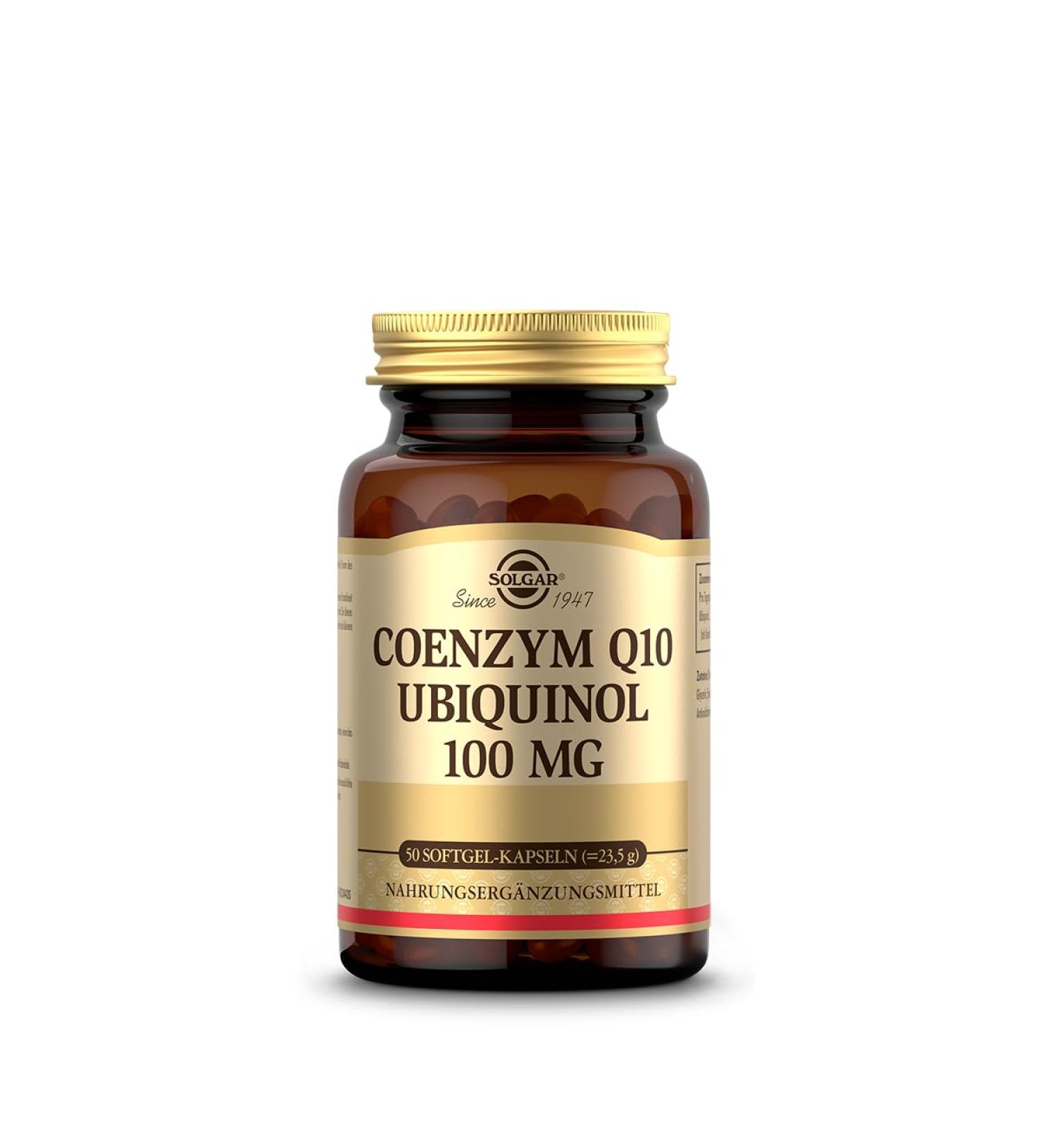 Buy Solgar Coenzyme Q10 Ubiquinol 100 mg - 50 Softgel Capsules | High Bioavailability & Natural Olive Oil | Enhance Energy & Heart Health - Buy Online on GoSupps.com
