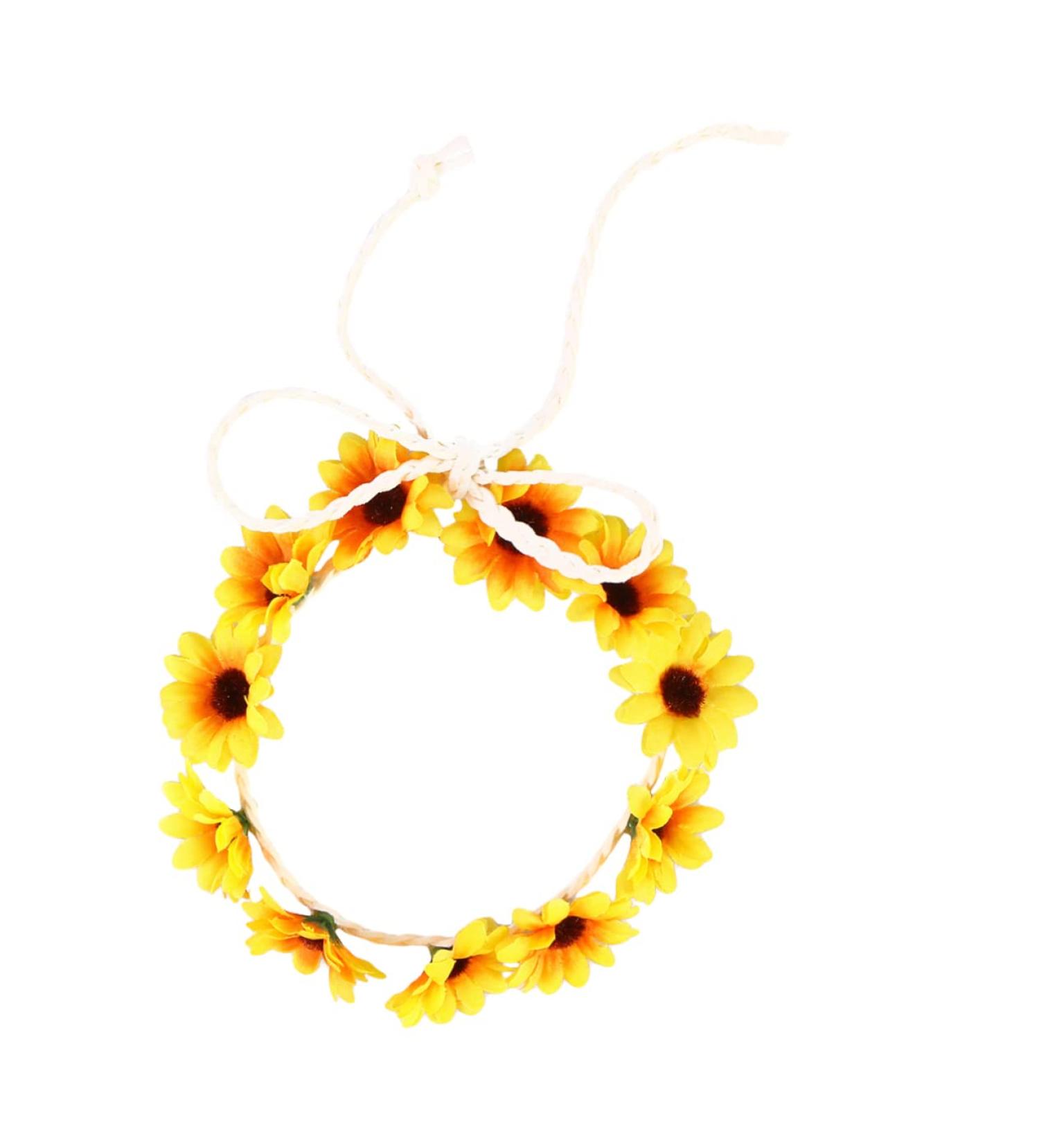 FOYTOKI Daisy Headwear Floral Wreath Sunflower Headband Flower Headbands for Daisy Headbands for Women Mens Headbands Wedding Floral Hair Hoop Red Accessories Hawaiian Cosplay Girl Scarf One Size Yellow - Buy Online on GoSupps.com