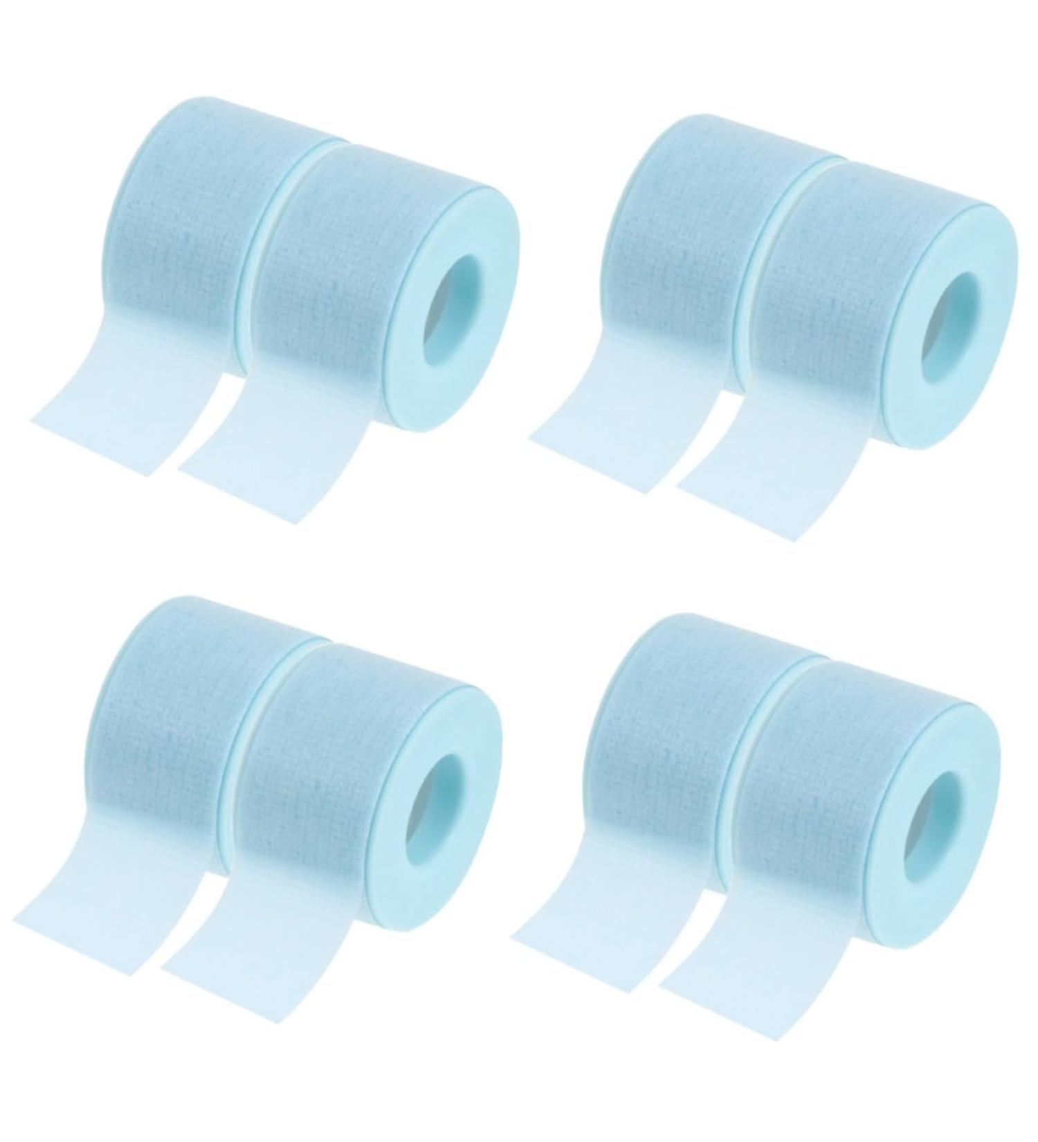 Minkissy 8 Rolls Silicone Gel Band Makeup Tape for Eyelash Extensions - Non-Woven Fabric Lash Tape 2.8x2.8x2.7cm Sky Blue - Ideal Adhesive Solution for Eyelash Application - Buy Online on GoSupps.com