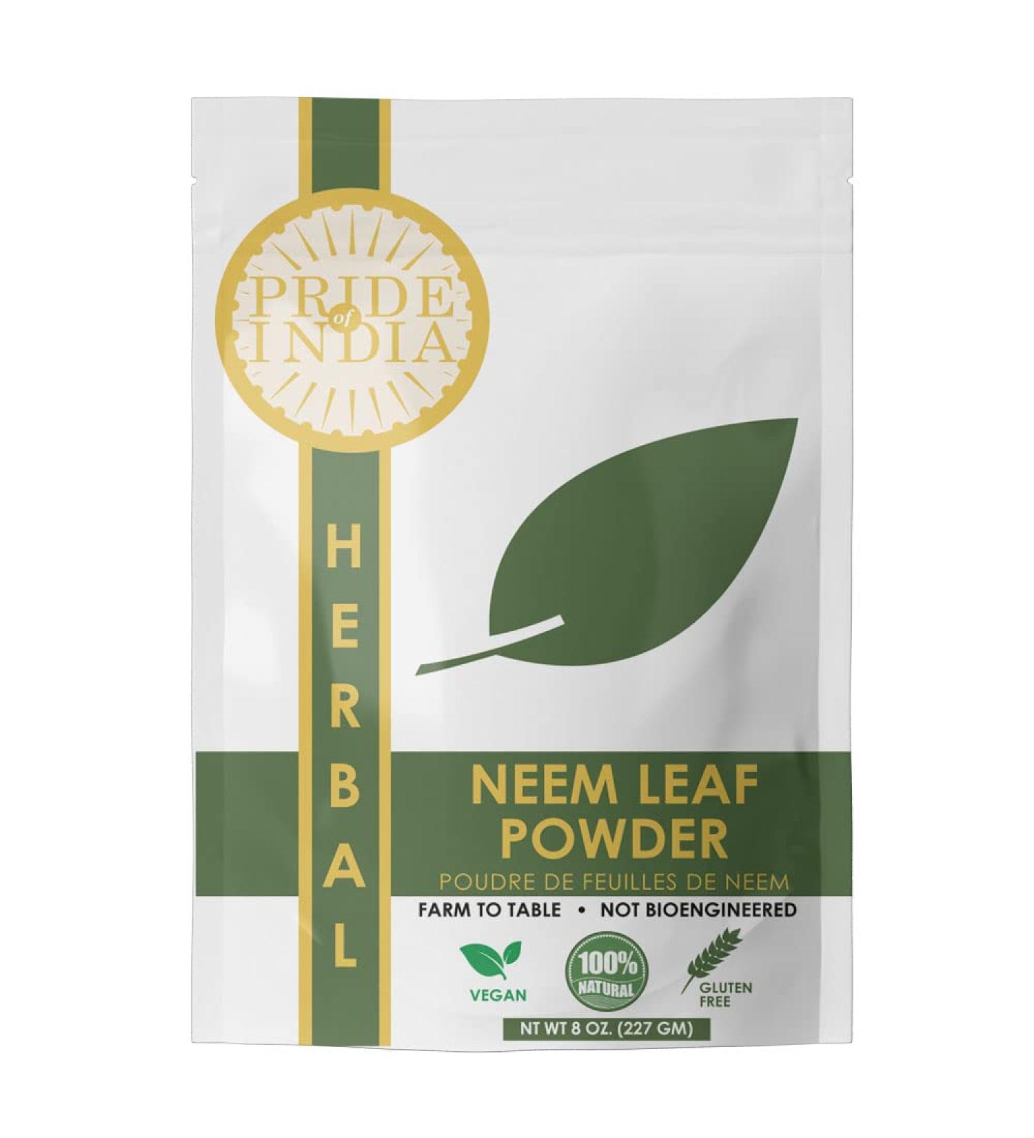 Pride Of India - Natural Neem/Margosa Herb Powder 227 gm Neem(Margosa) Ground 1 Ounce (Pack of 1) - Buy Online on GoSupps.com