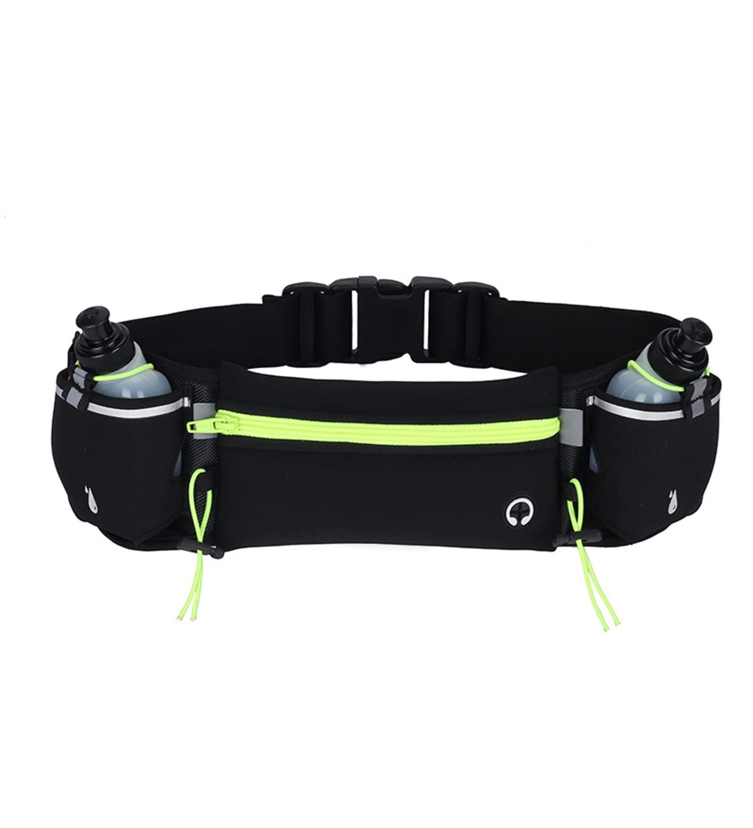 Drinking Belt for Running | Hydration Tape with 2 x 175ml Water Bottles | Reflective Hip Pocket for Outdoor Sports - Buy Online on GoSupps.com