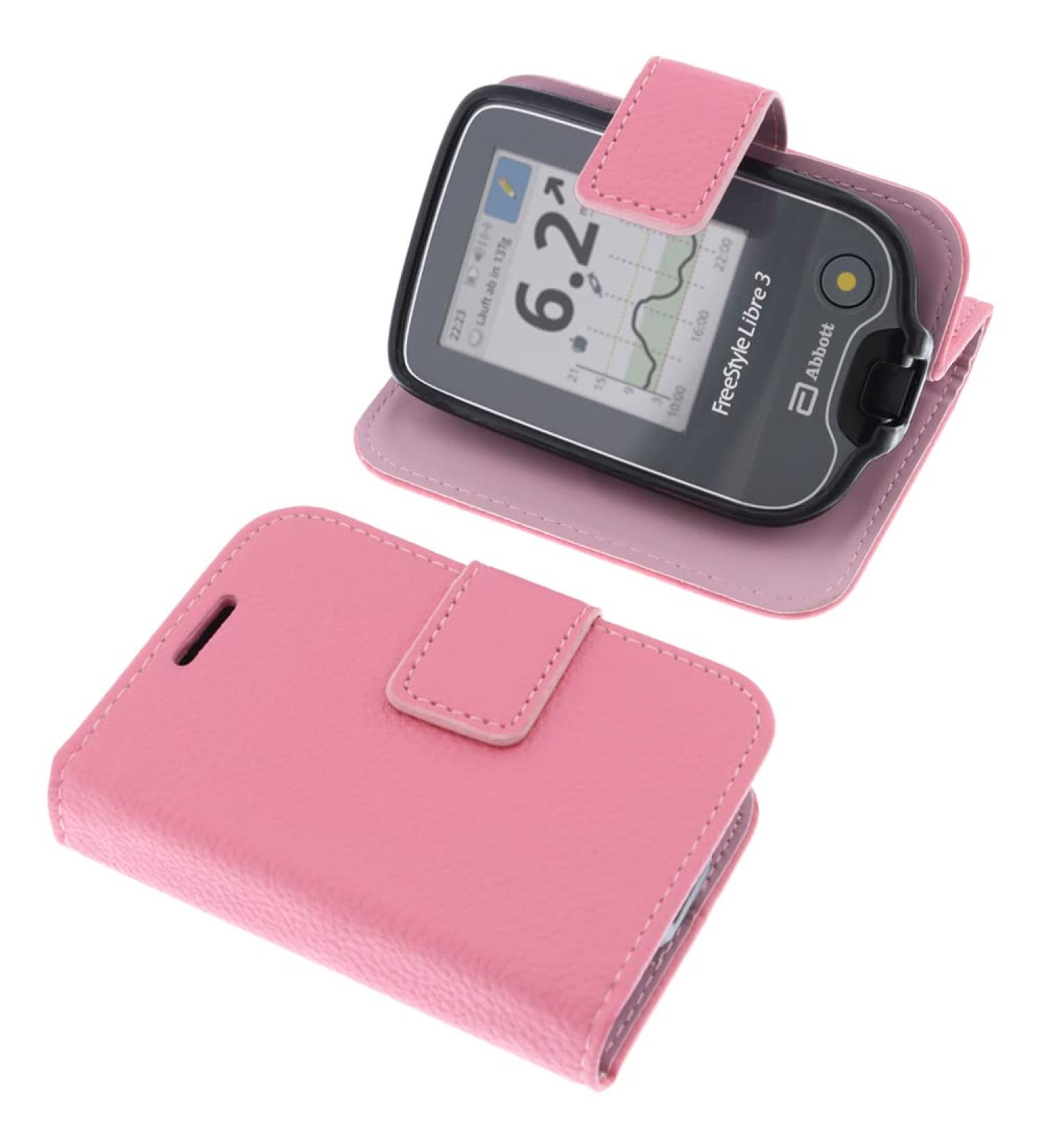 Foto-Kontor Case for Abbott Freestyle Libre 3 - Pink Protective Book Style Cover - Buy Online on GoSupps.com