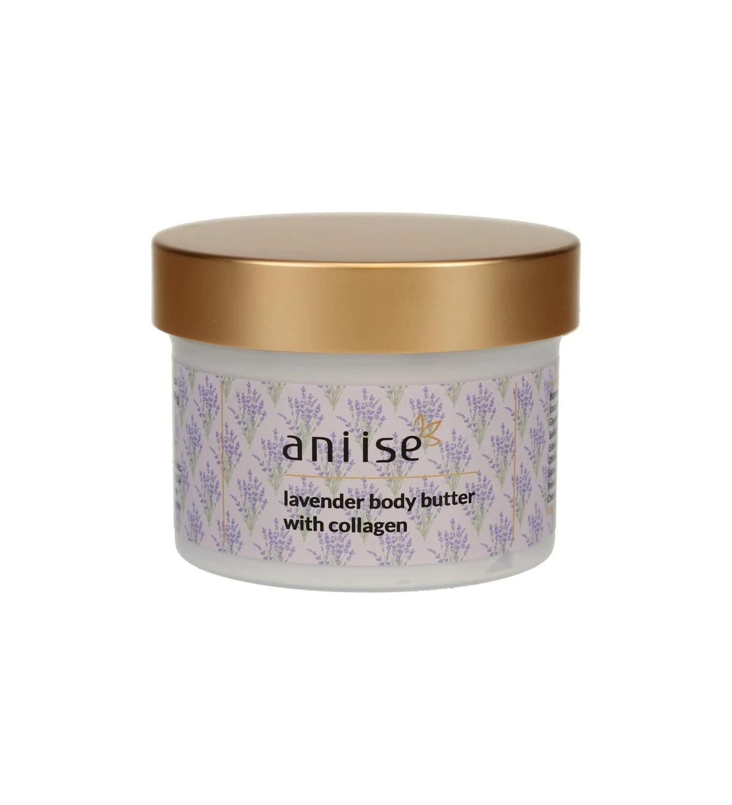 Body Butter with Collagen Lavender and Coconut oil Infused with Pomegranate and Avocado for All Skin Types All Natural Made In USA (Lavender 8 OZ)