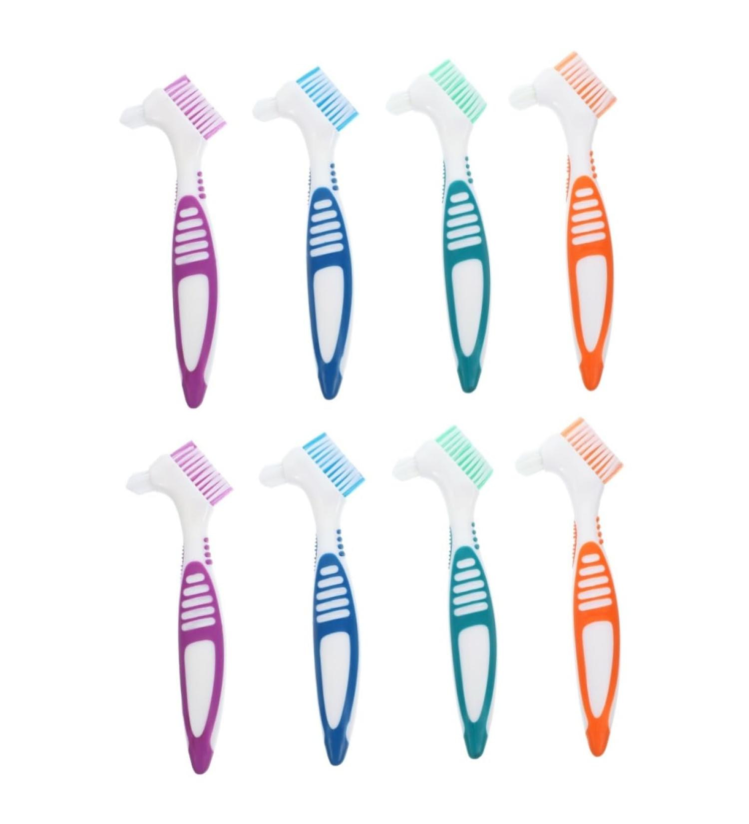 Lurrose 8 STK Toothbrush Tool for Denture Cleaning | Double-Sided Prosthesis Brushes | Nylon Bristles for False Teeth | International Delivery Available - Buy Online on GoSupps.com