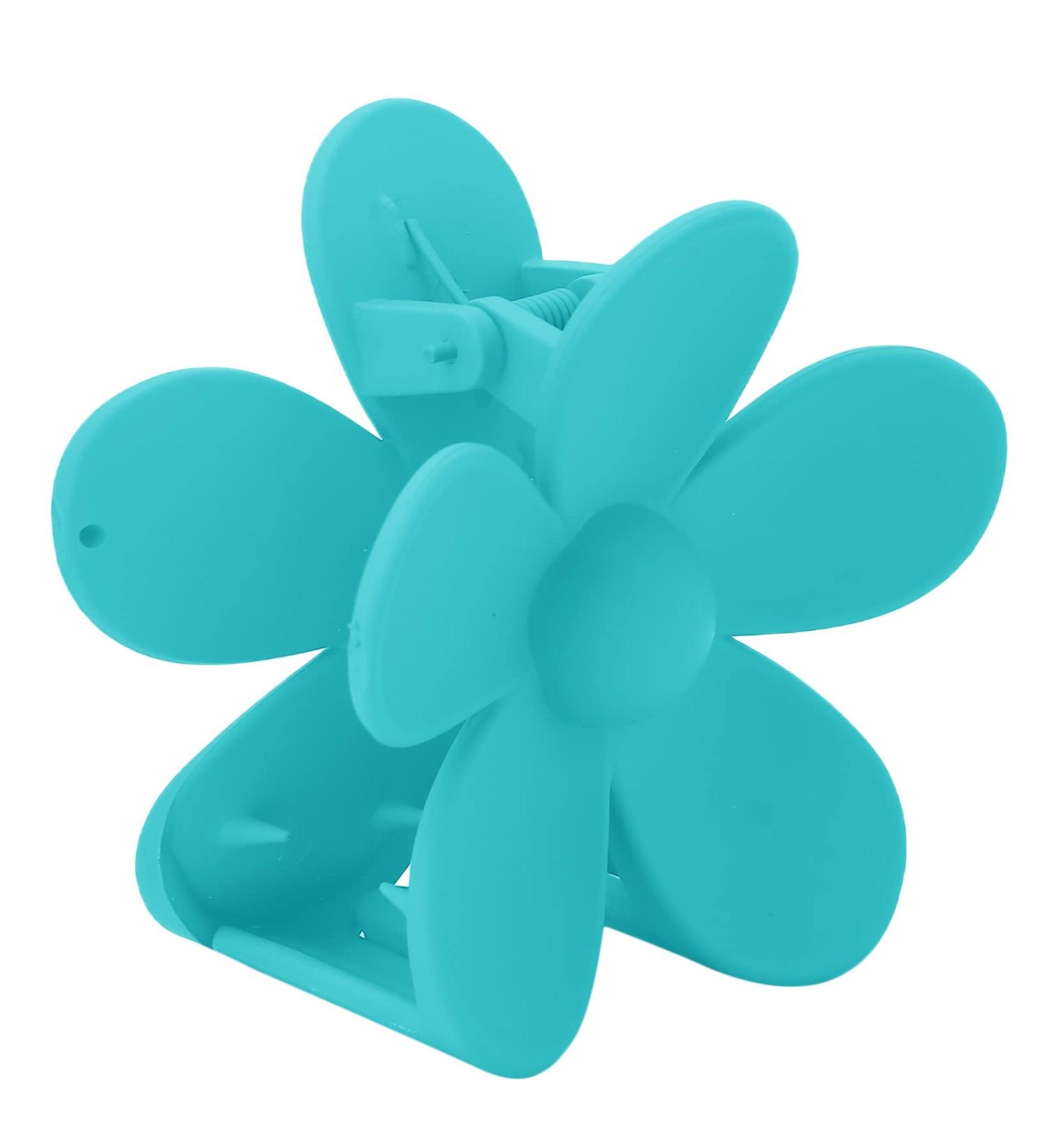 Hair Clip Hair Accessories Double Lock Tooth Design Flower Hair Clip Big Non Slip Matte Cute Women Girls Hair Accessories for Thick Normal Thin Hair(Peacock blue) - Buy Online on GoSupps.com