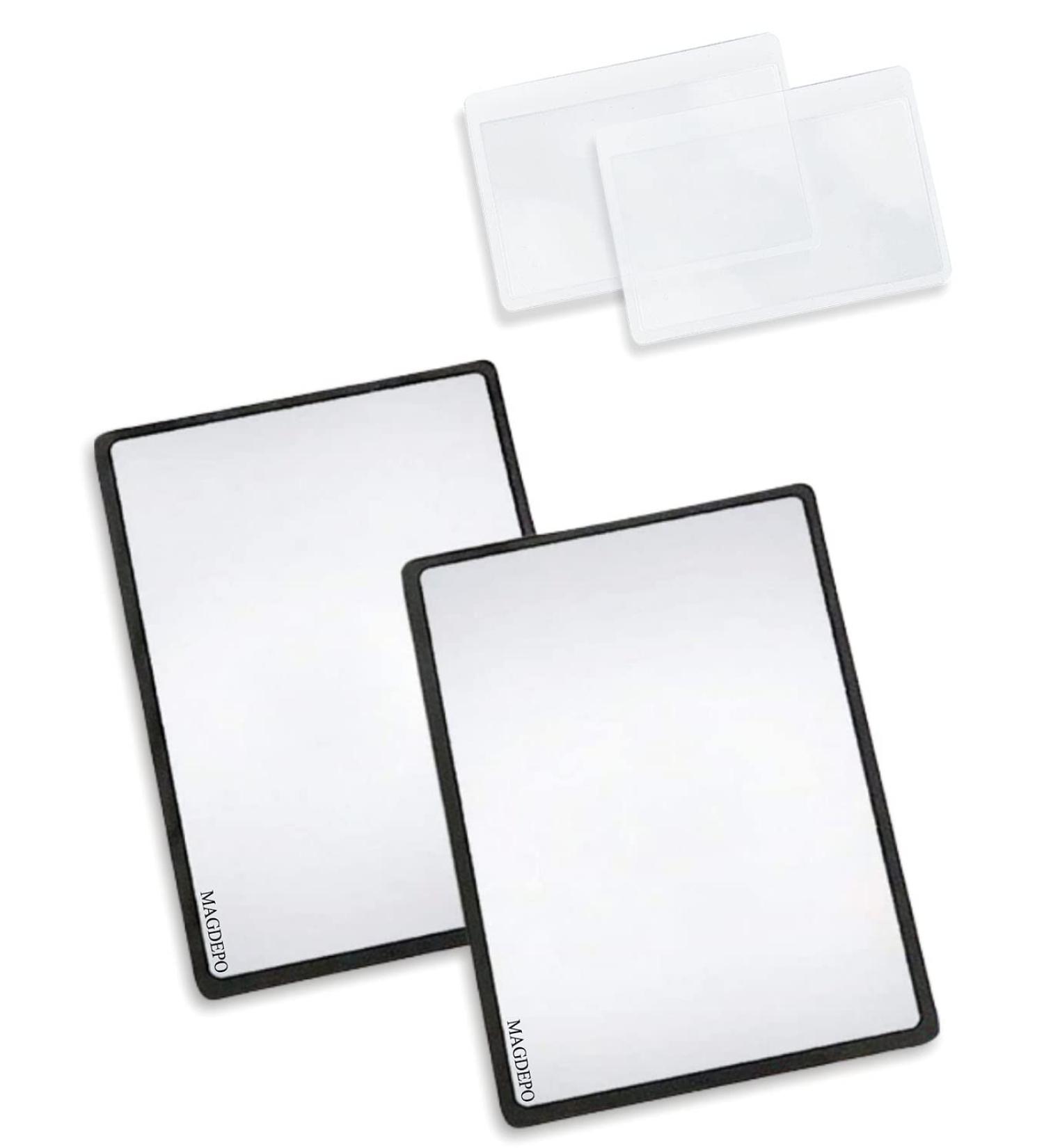 3X Lightweight Optical Plastic Fresnel Lens Magnifying Sheet with Card Magnifiers - Ideal for Reading Small Prints, Maps, Books, Magazines - Clear - Buy Online on GoSupps.com