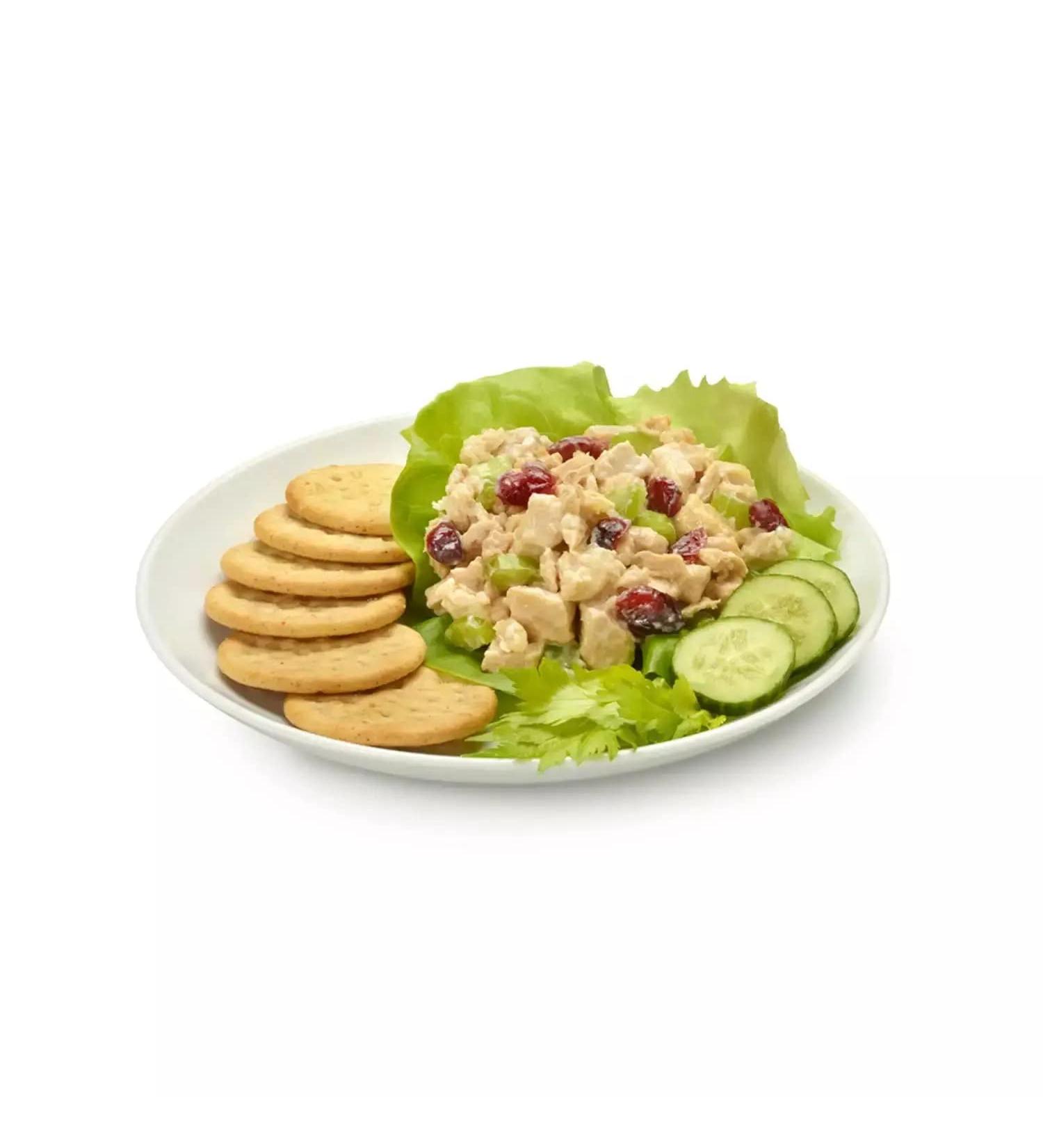 Jenny Craig Chicken Cranberry Salad Kit - Creamy Greek Yogurt Dressing with White Meat Chicken, Cranberries, Celery & Wheat Crackers (6 Pack) - Buy Online on GoSupps.com