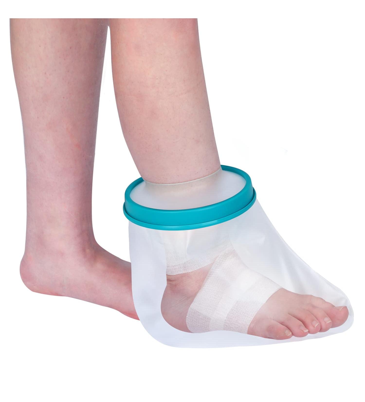 Waterproof Foot Cast Cover for Shower - Reusable Watertight Protector for Ankle, Adult Bath - No Skin Marks - Buy Online on GoSupps.com